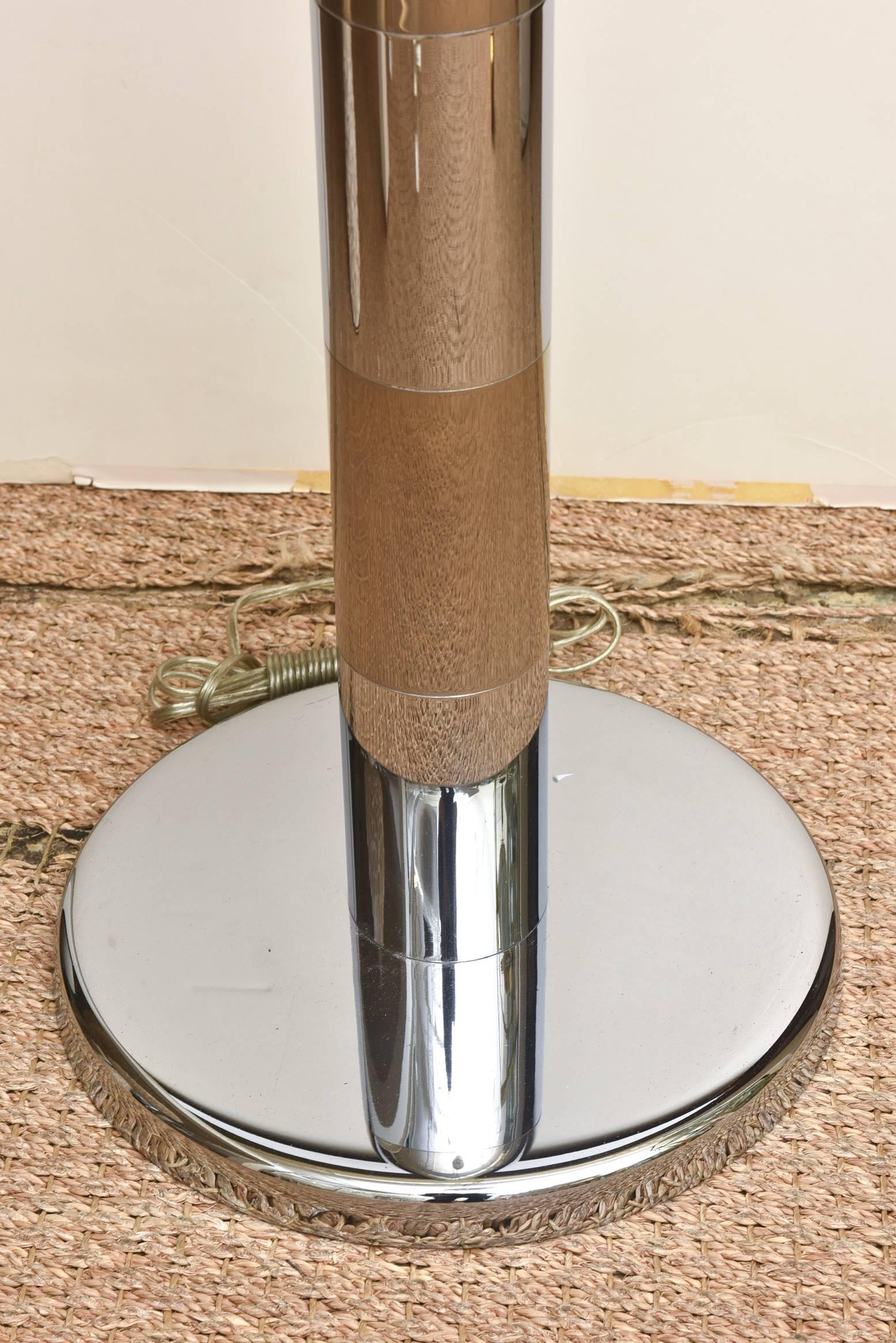 Karl Springer Brass and Chrome Floor Lamp In Good Condition In North Miami, FL