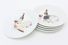Set of Five Fine Limoges Porcelain Desert/ Cheese Plates