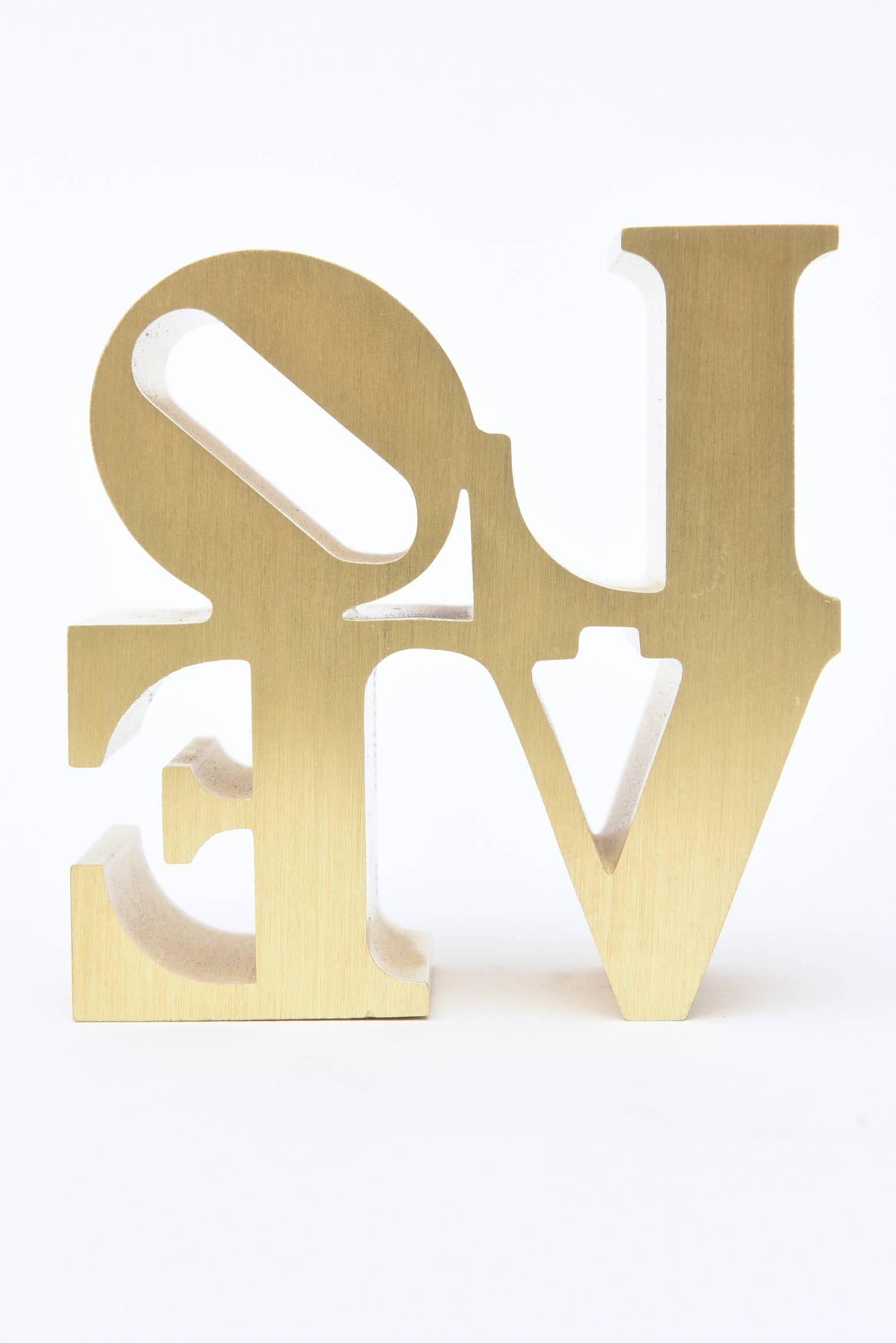 Modern Robert Indiana Love Sculpture Paperweight