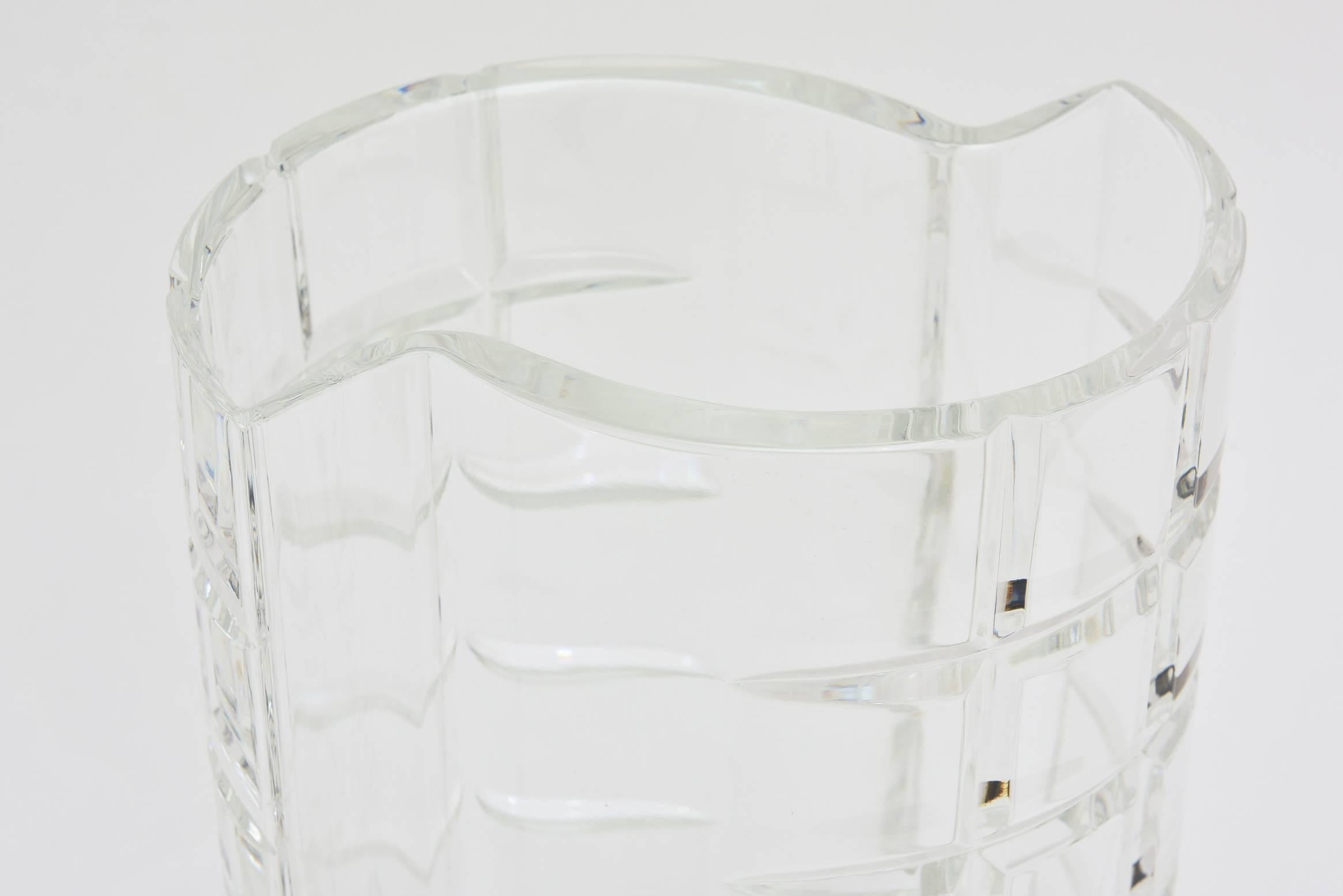Tiffany Crystal Glass Modernist Vase 1