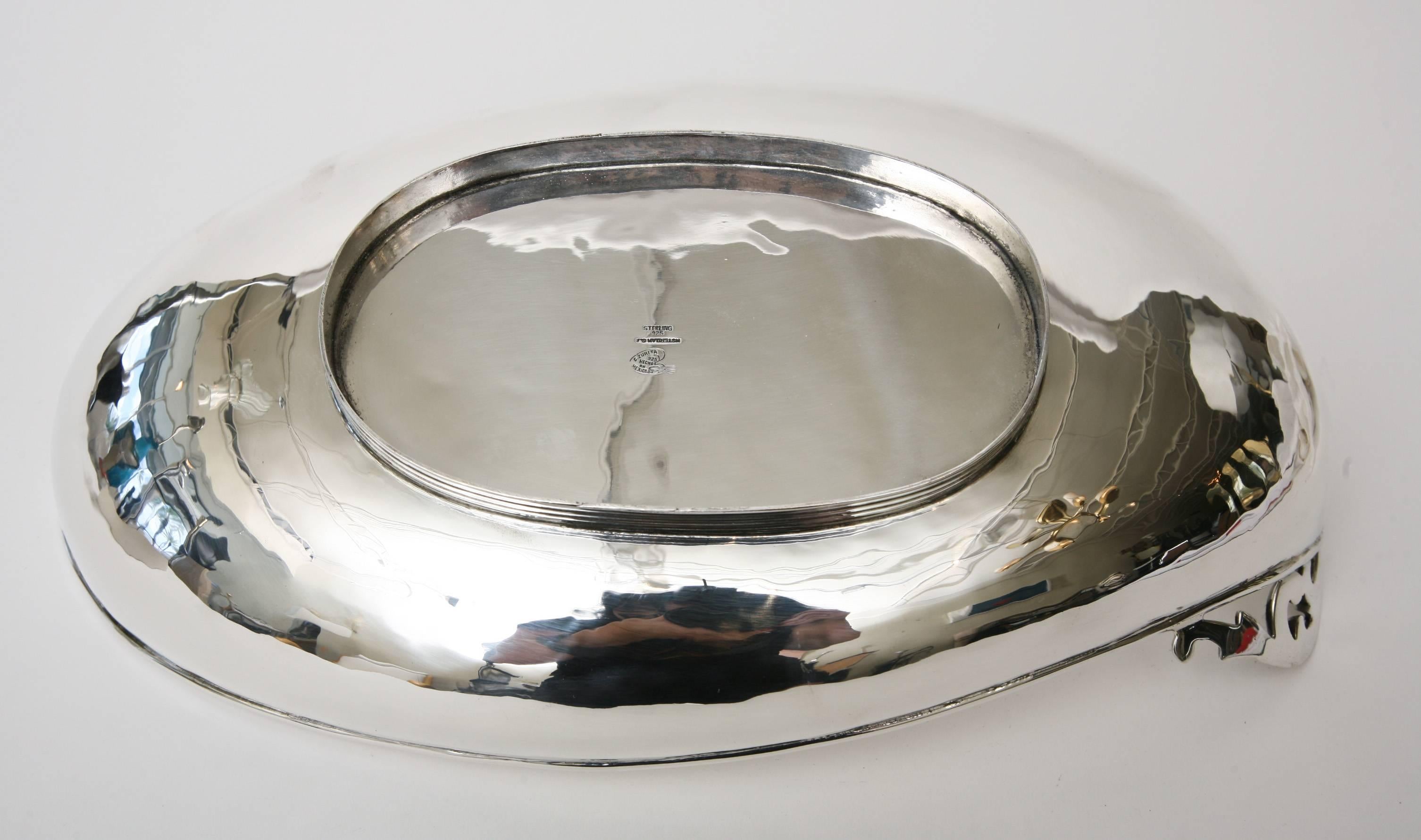 Mid-20th Century Sterling Silver Bowl by C. Zurita Hallmarked Mid-Century Modern For Sale