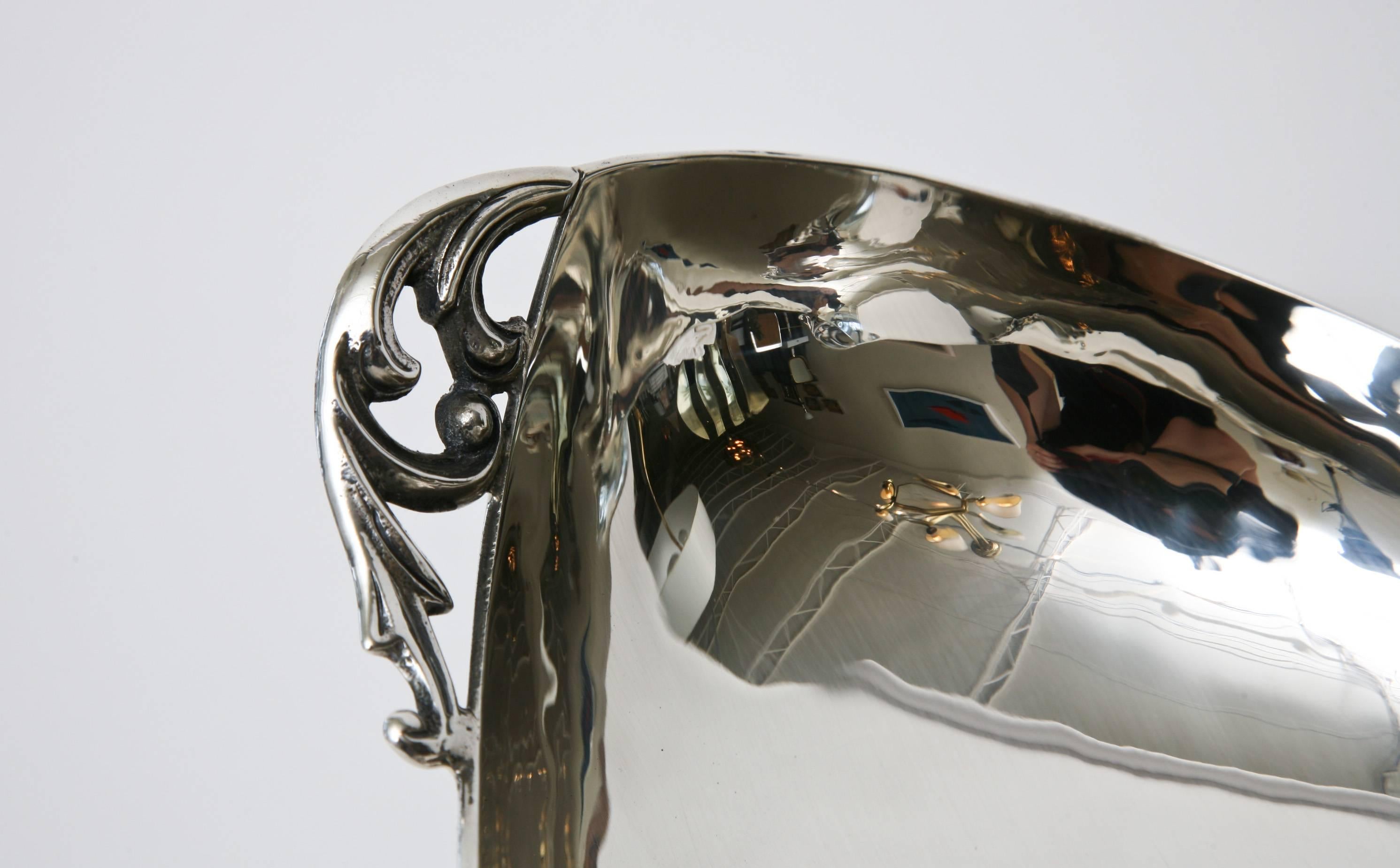 Mexican Sterling Silver Vintage Bowl by C. Zurita Hallmarked Mid-Century Modern