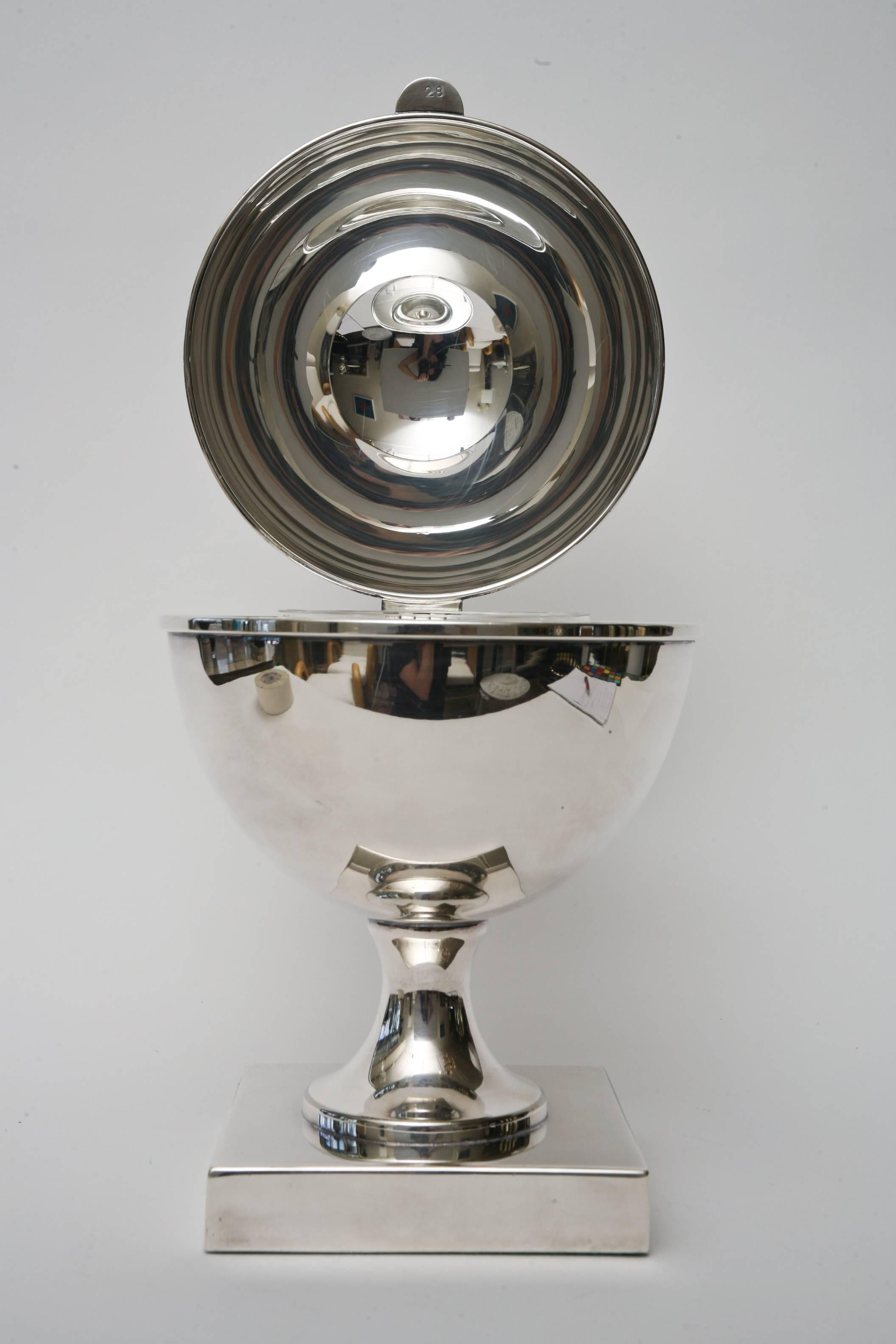 Art Deco Ovoid Silver Plate Sculptural Caviar Bowl/ Serving Dish or Caviar Stand /SALE