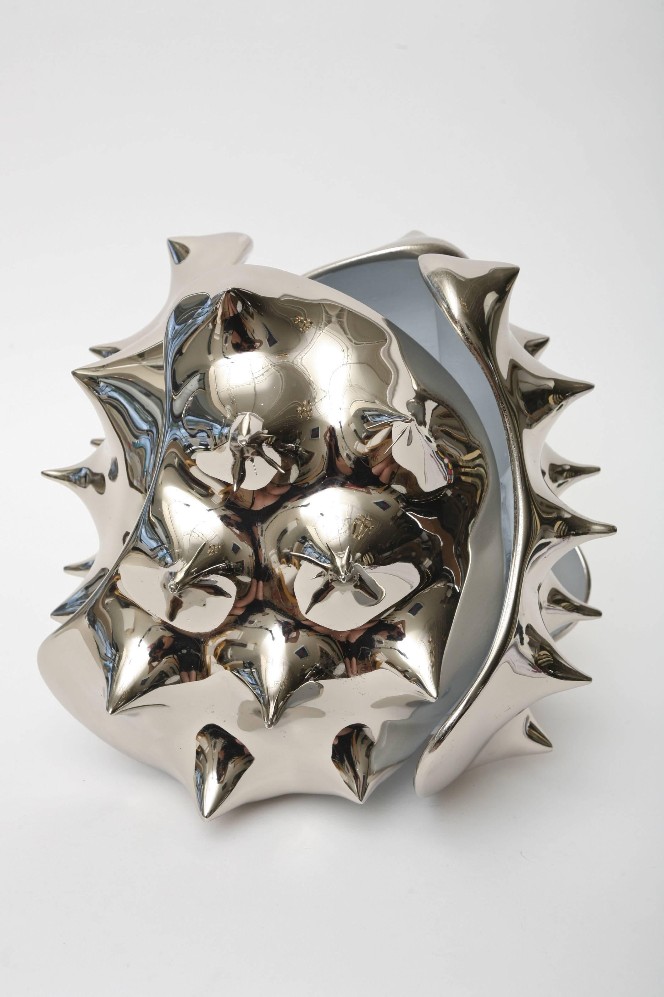 American Sculptural Nickel Silver Table Lamp
