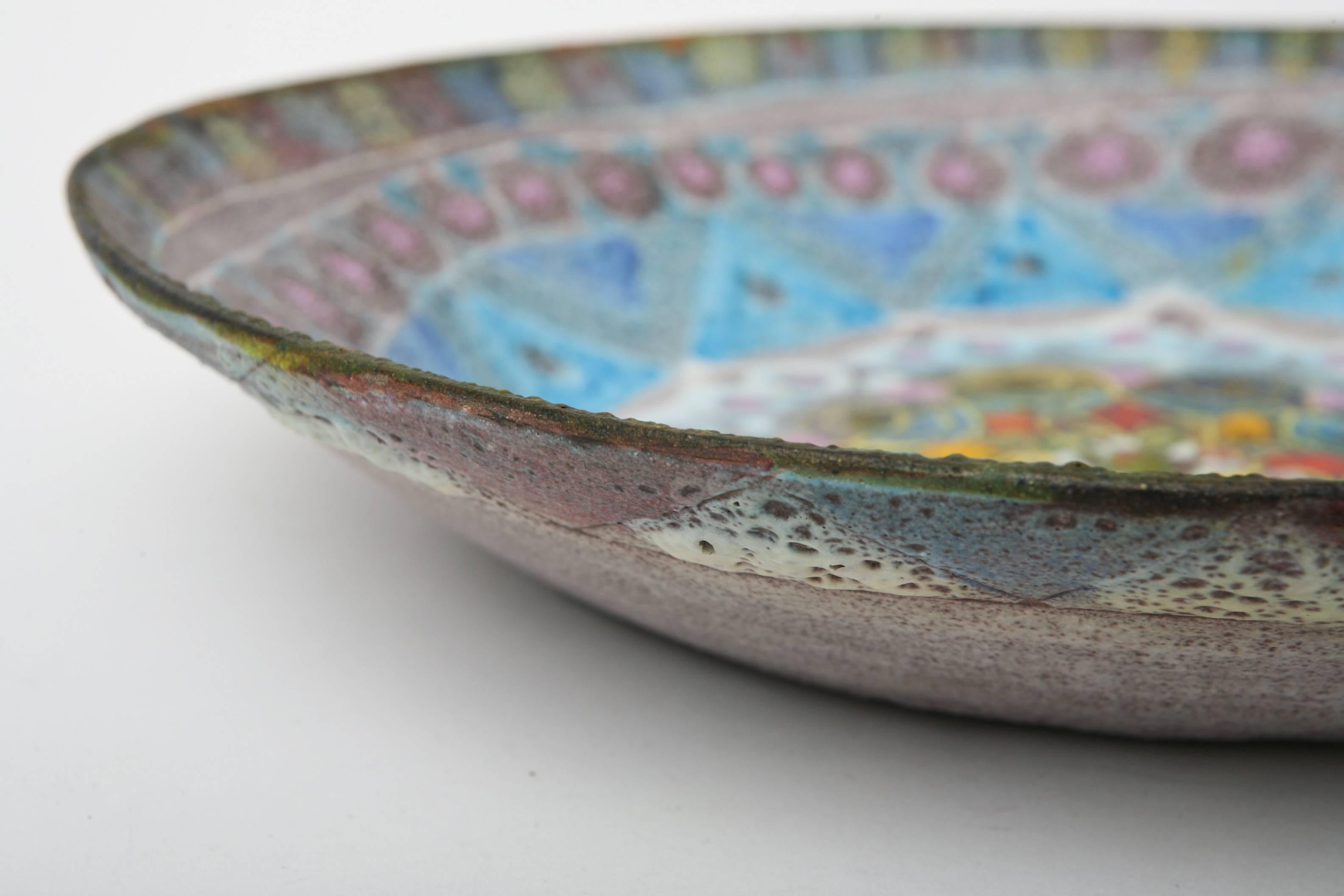 geometric glazed ceramic bowl