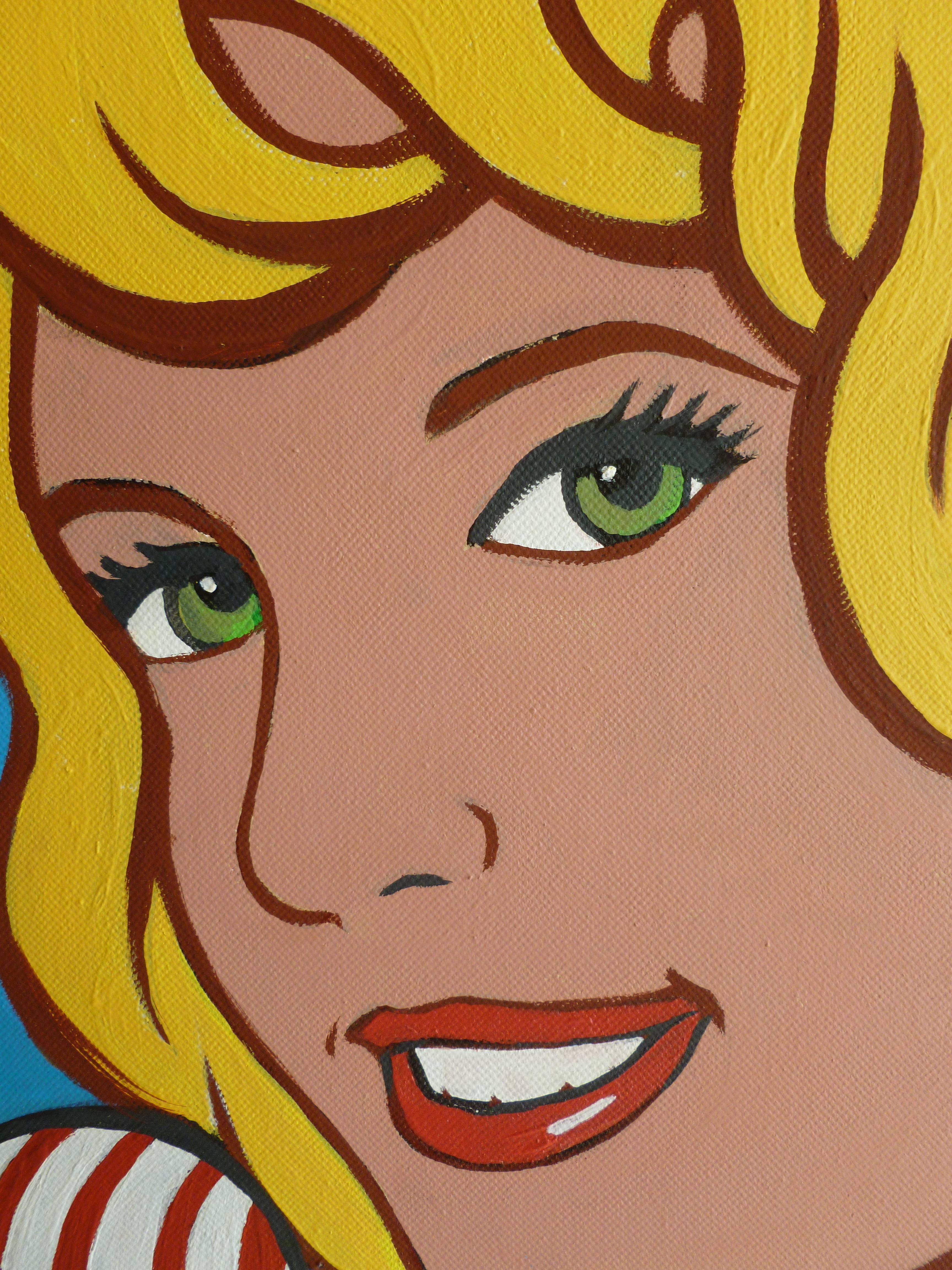 American  Marjorie Strider Acrylic on Canvas Pop Art Painting Entitled 