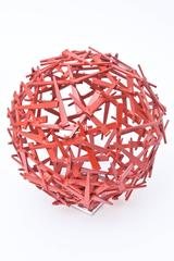 Signed Limited Edition Red Enameled Steel Sculpture Entitled "Veiled"