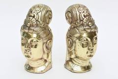 Pair of Polished Brass Vintage Buddhas/ Bookends