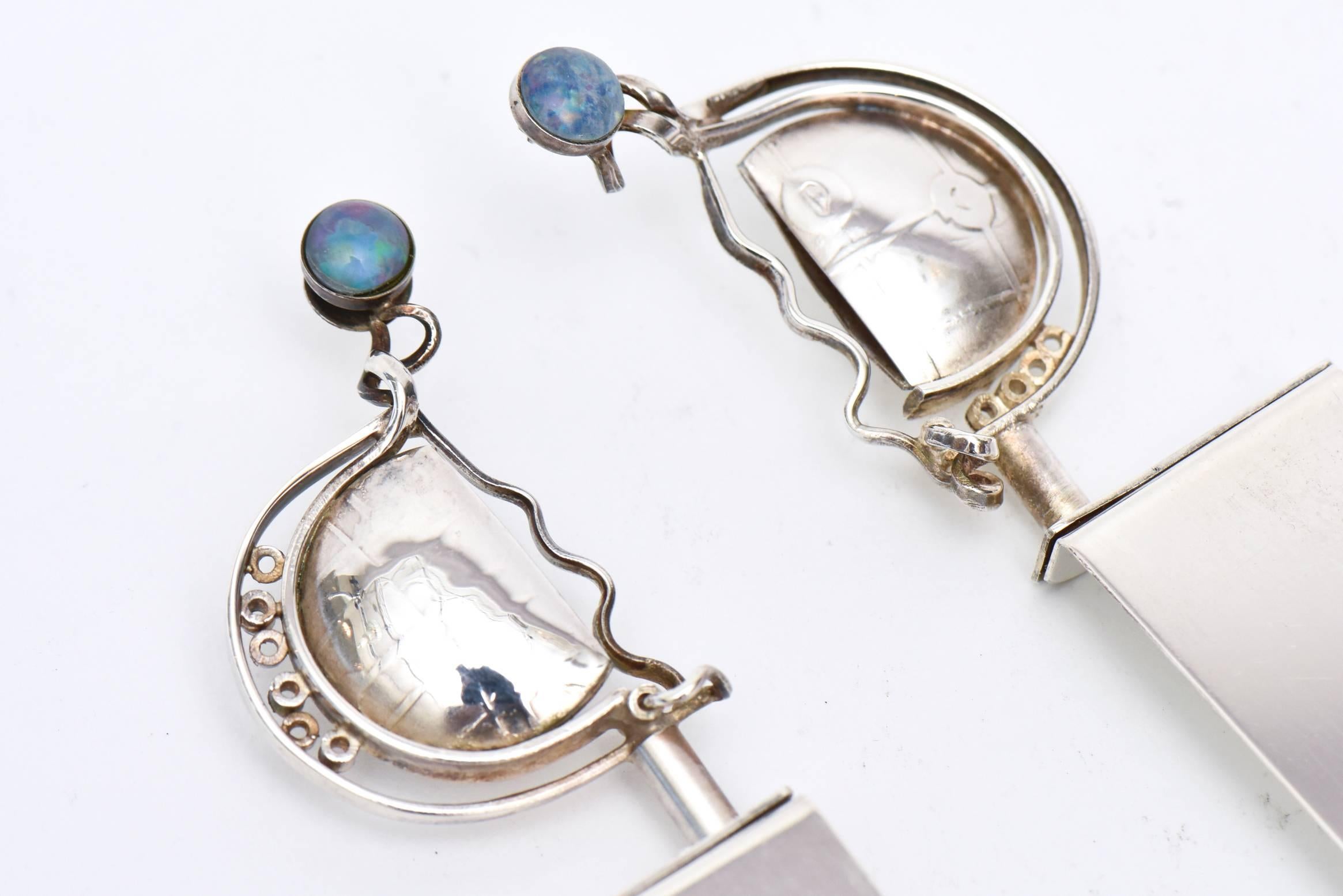 American Sterling Silver and Opal Bookmarks Handwrought