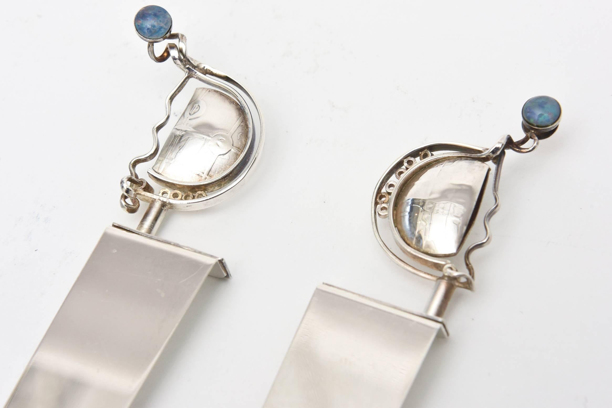 Sterling Silver and Opal Bookmarks Handwrought In Good Condition In North Miami, FL