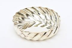 Italian Sterling Silver "Sacchi"Hallmarked Ribbed Fluted Sculptural Bowl