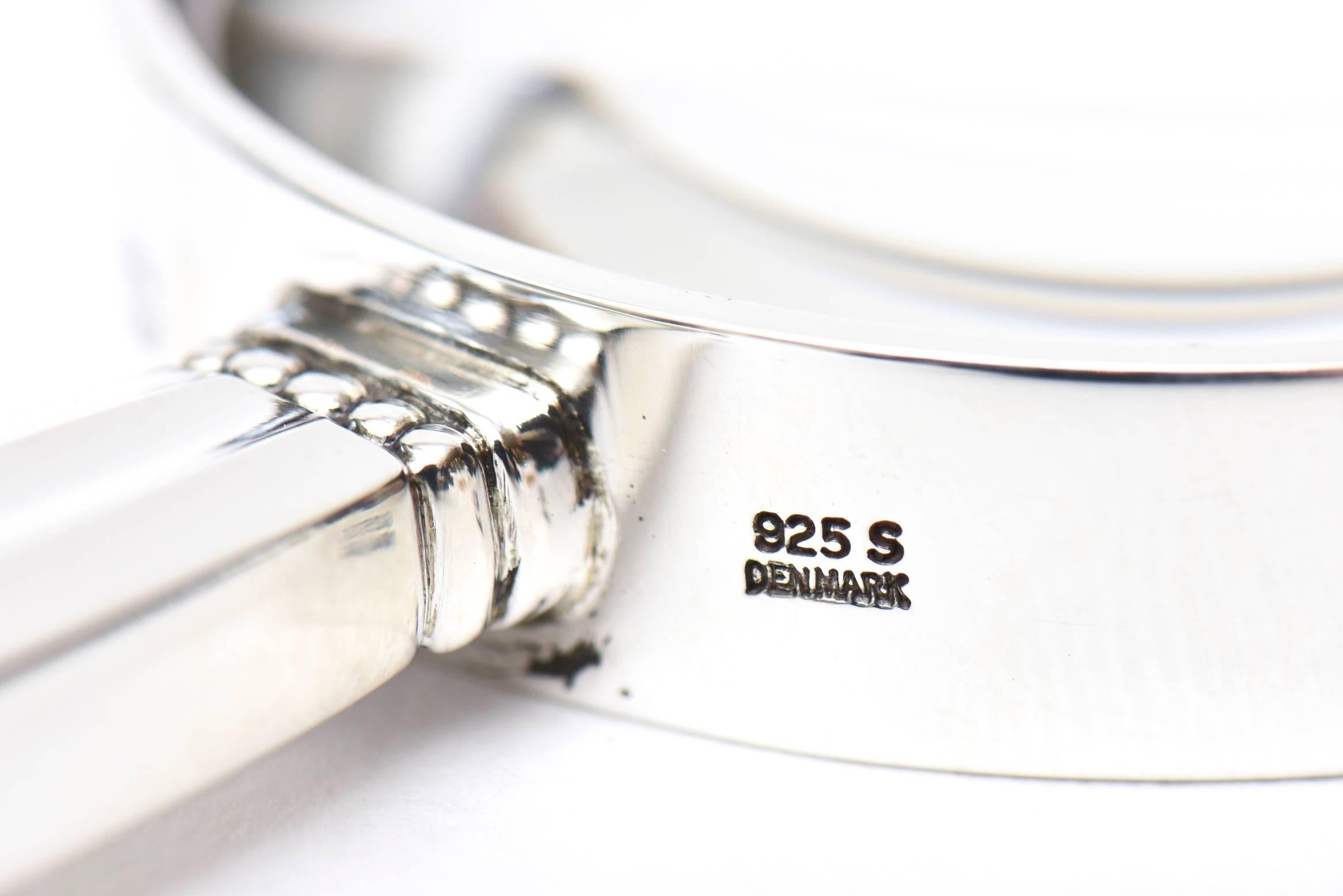 Hallmarked Vintage Georg Jensen Small Sterling Silver Magnifying Glass /SALE In Excellent Condition In North Miami, FL
