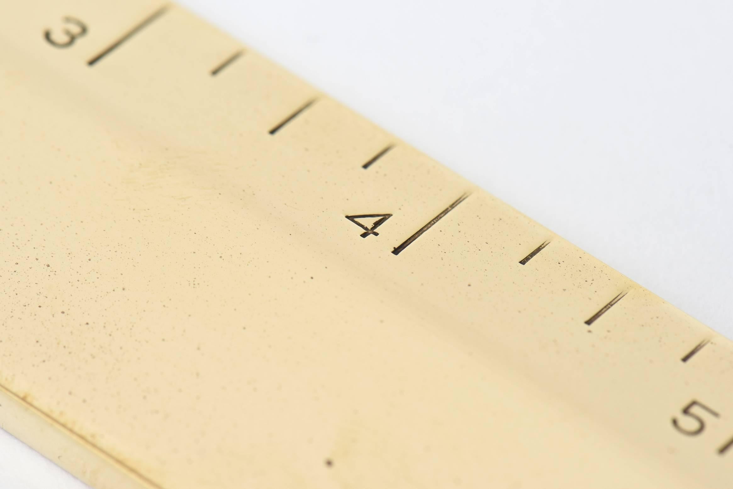 vintage brass ruler