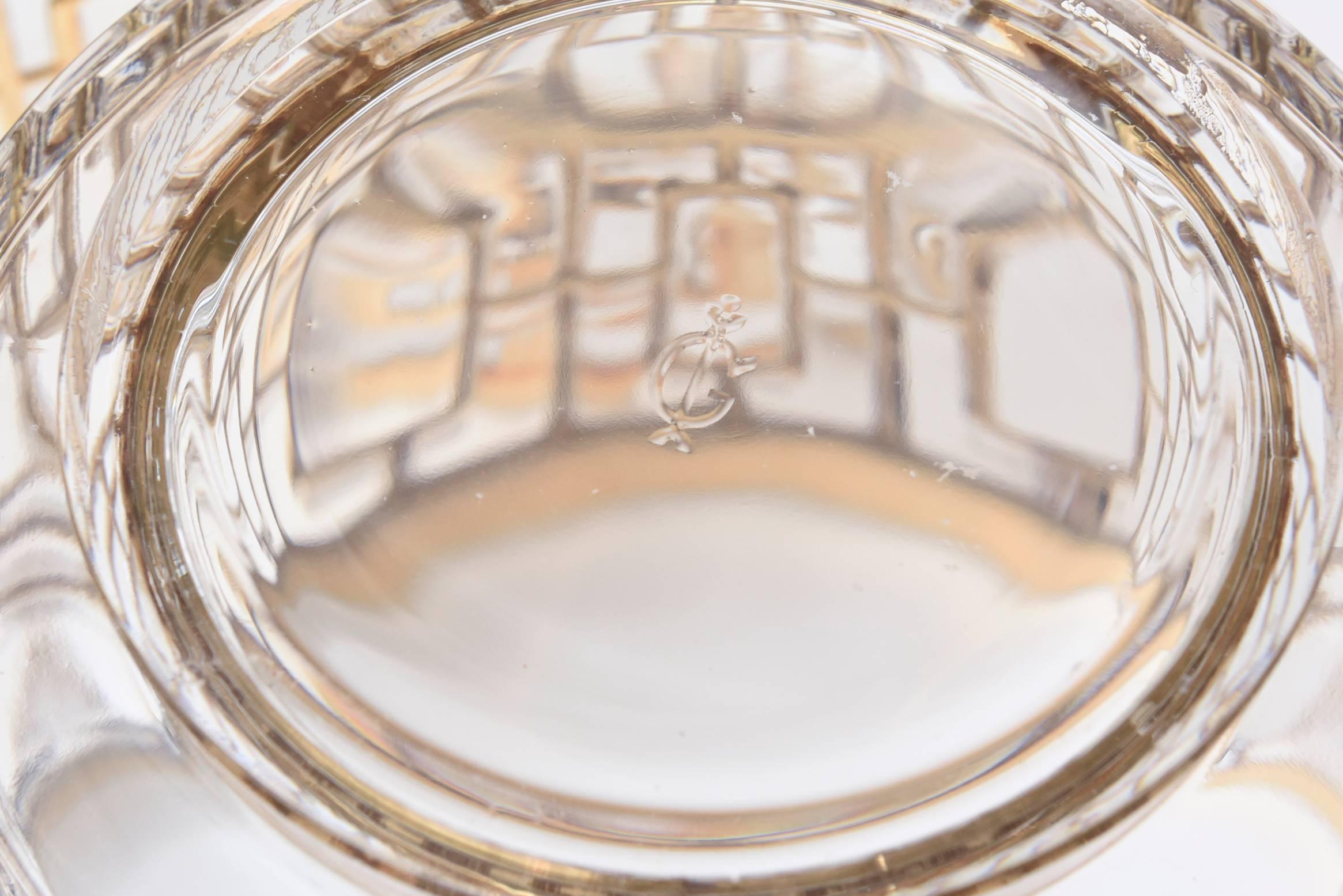 25 Piece Collection of Gold-Plated over Glass Shoji Screen/Greek Key Barware 4