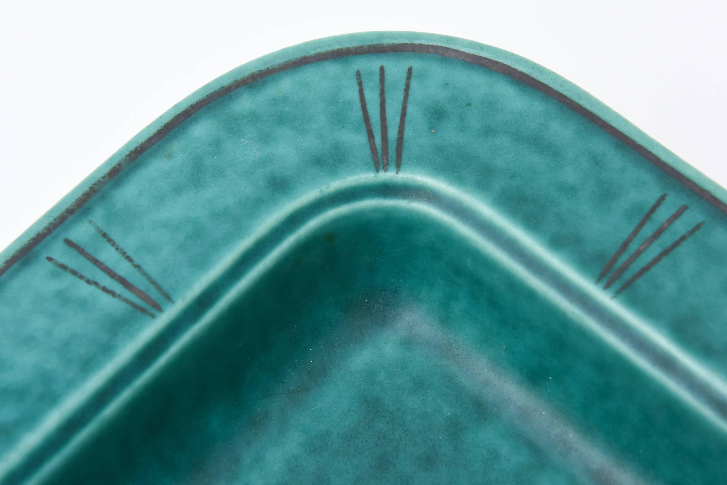 Mid-20th Century Sterling Silver & Ceramic William Kage for Gustavsberg Argenta Square Large Bowl