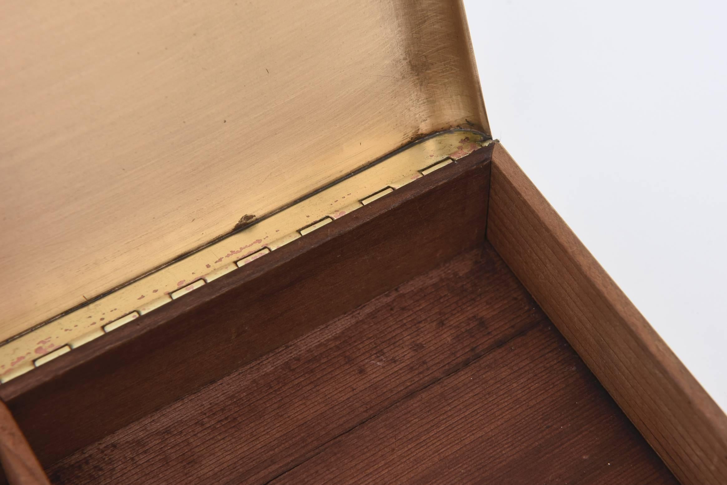 Art Deco signiert Bronze und Silber Platte Scharnier Box Schreibtisch Accessoire im Angebot 1