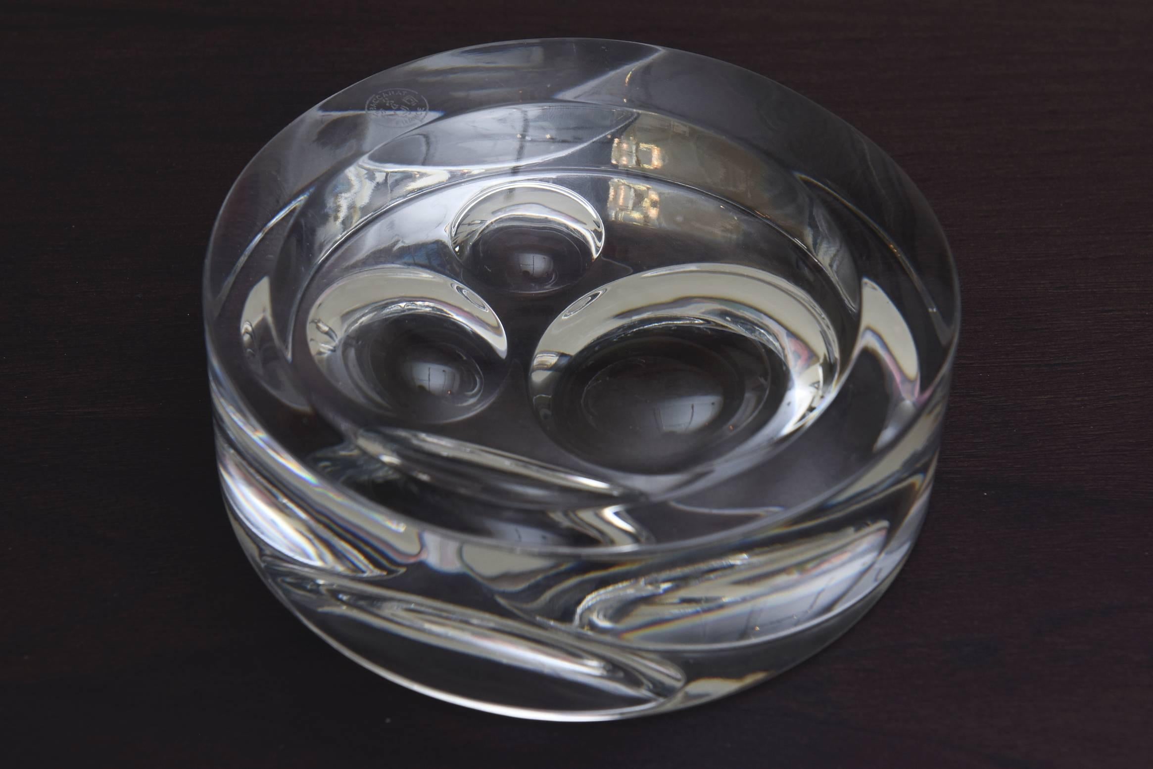Baccarat Crystal Glass Sculptural Paperweight or Desk Accessory Vintage In Good Condition In North Miami, FL