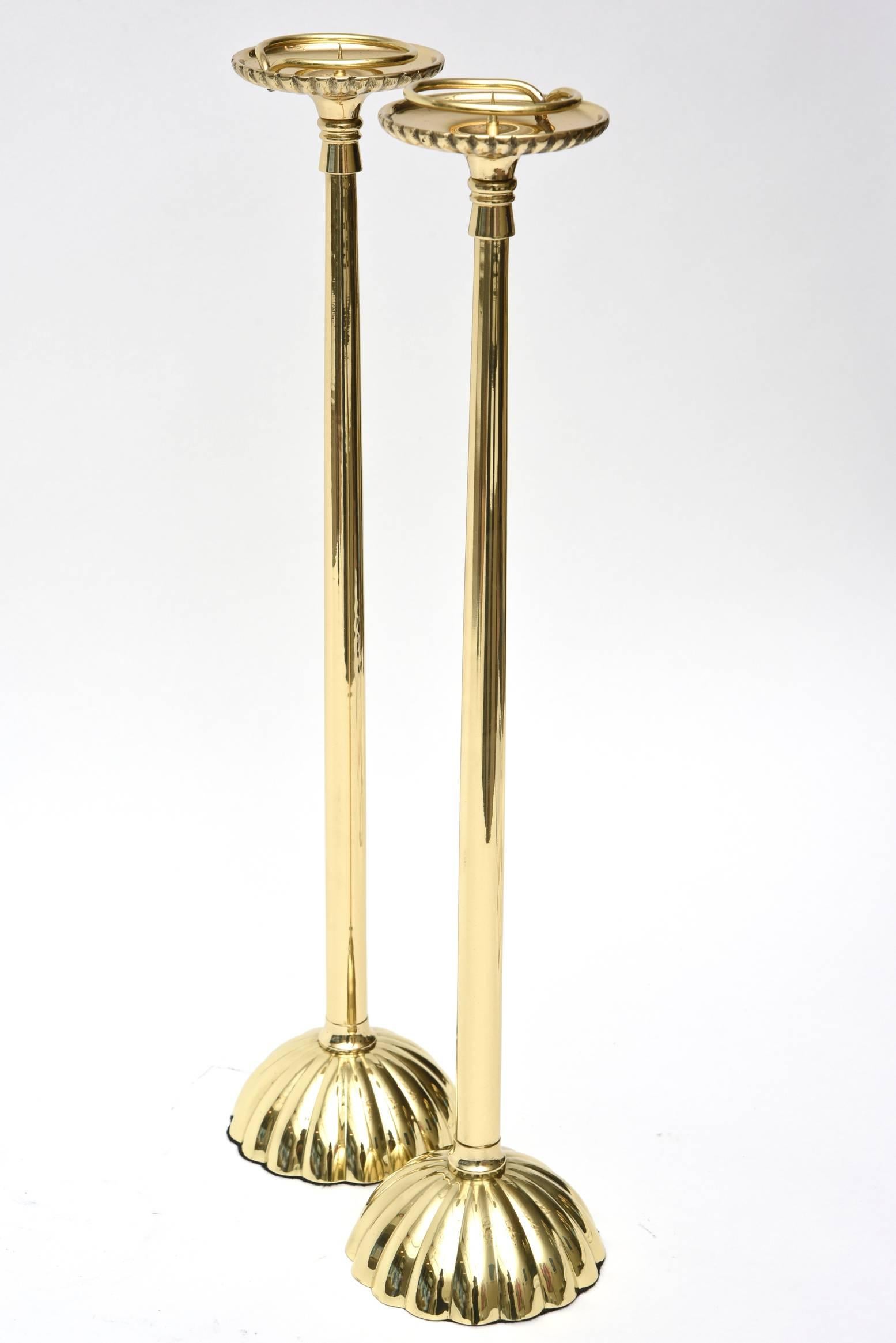 Pair of Brass Regal Candlesticks Vintage 2