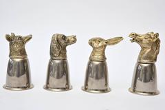 Set of Four Italian Hallmarked Gucci Silver-Plate Stirrup Cups/ Barware/ SALE