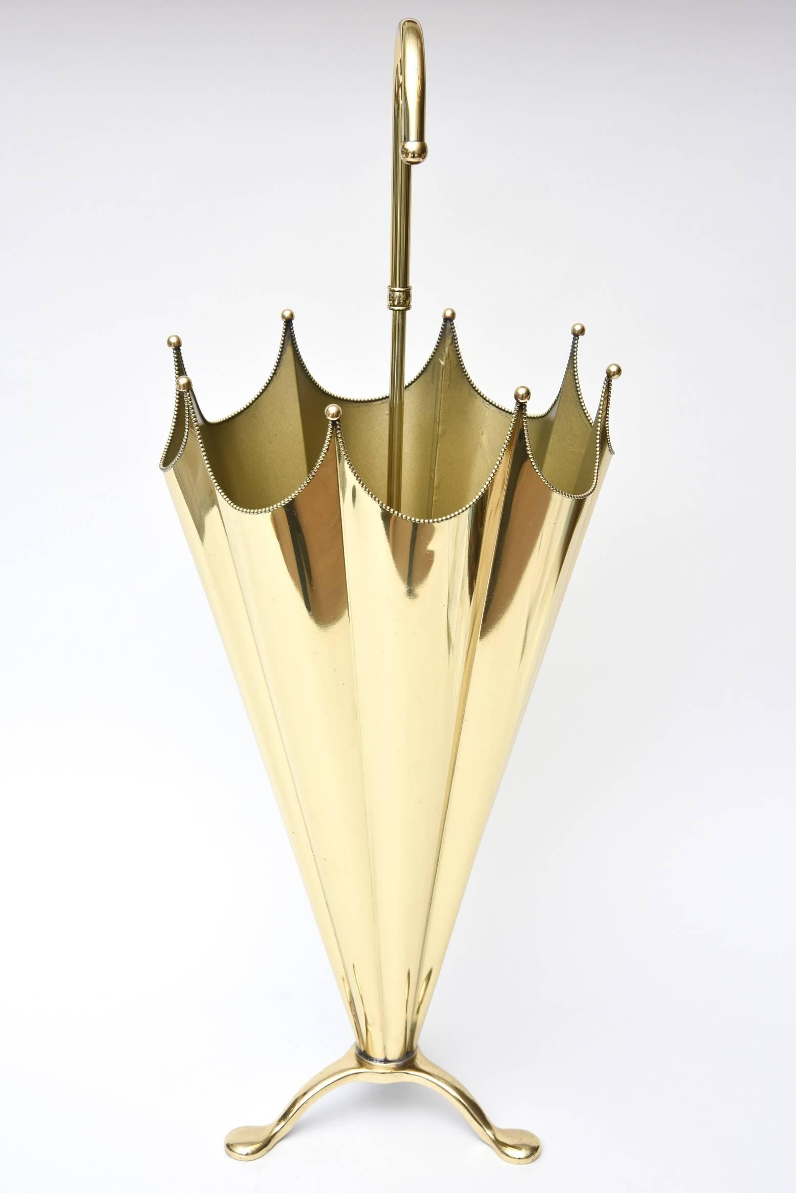 Mid-Century Modern Italian Brass Vintage Umbrella Stand/Holder / SATURDAY SALE