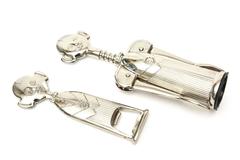 Italian Vintage Silver Plate Whimsical Sommelier Wine & Bottle Opener/  SALE