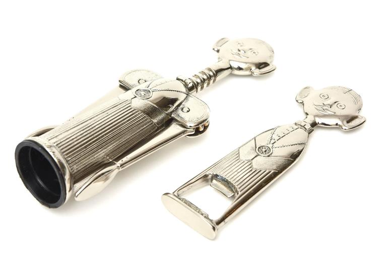 Italian Vintage Silver Plate Whimsical Sommelier Wine and Bottle Opener/ SALE at 1stDibs