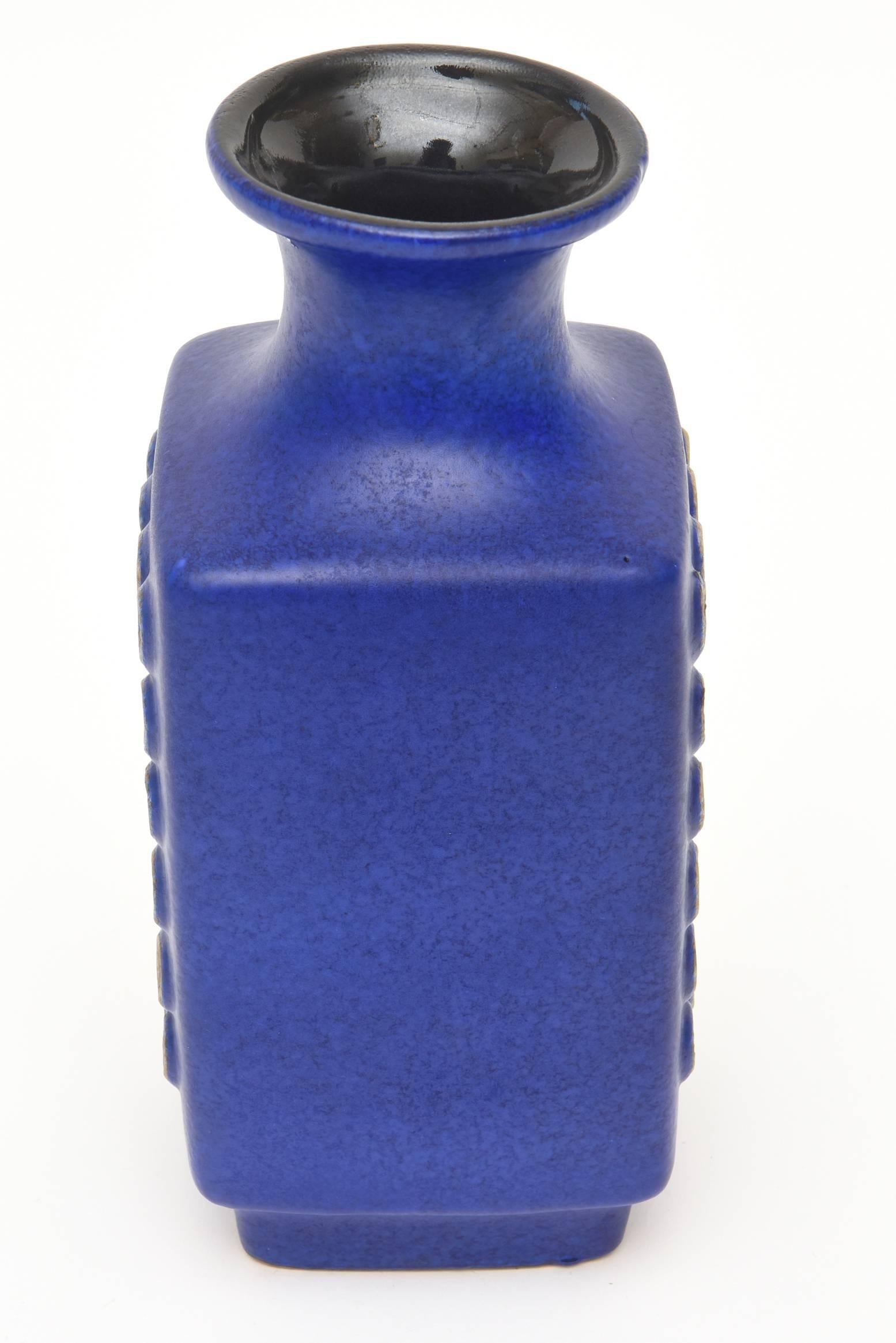 Mid-20th Century Ceramic Glazed Cobalt Blue Vase or Vessel Mid-Century Modern