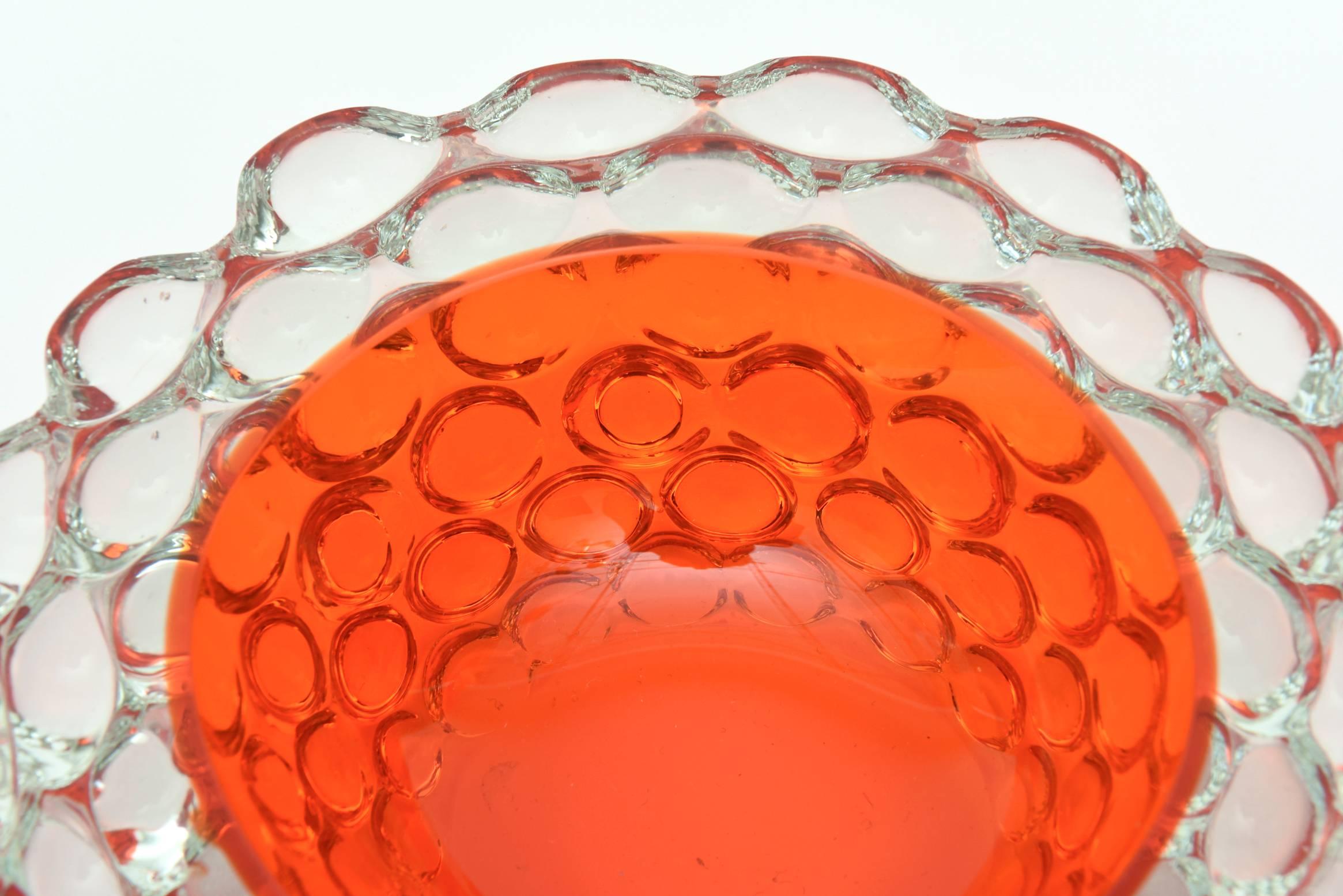 Italian Murano G.Campanella Garoppolo Sommerso Glass Bubble Bowl 2