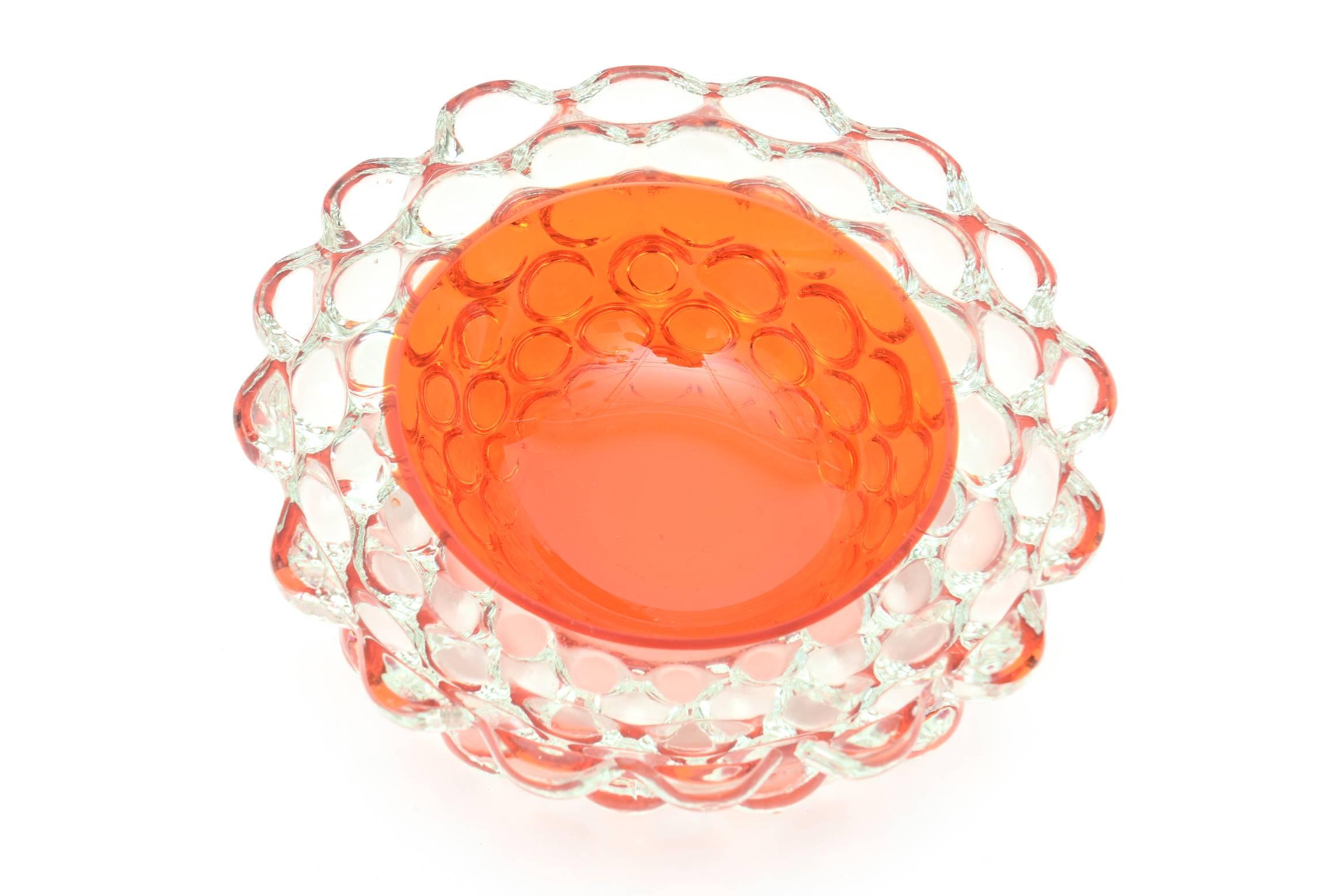 Italian Murano G.Campanella Garoppolo Sommerso Glass Bubble Bowl 3