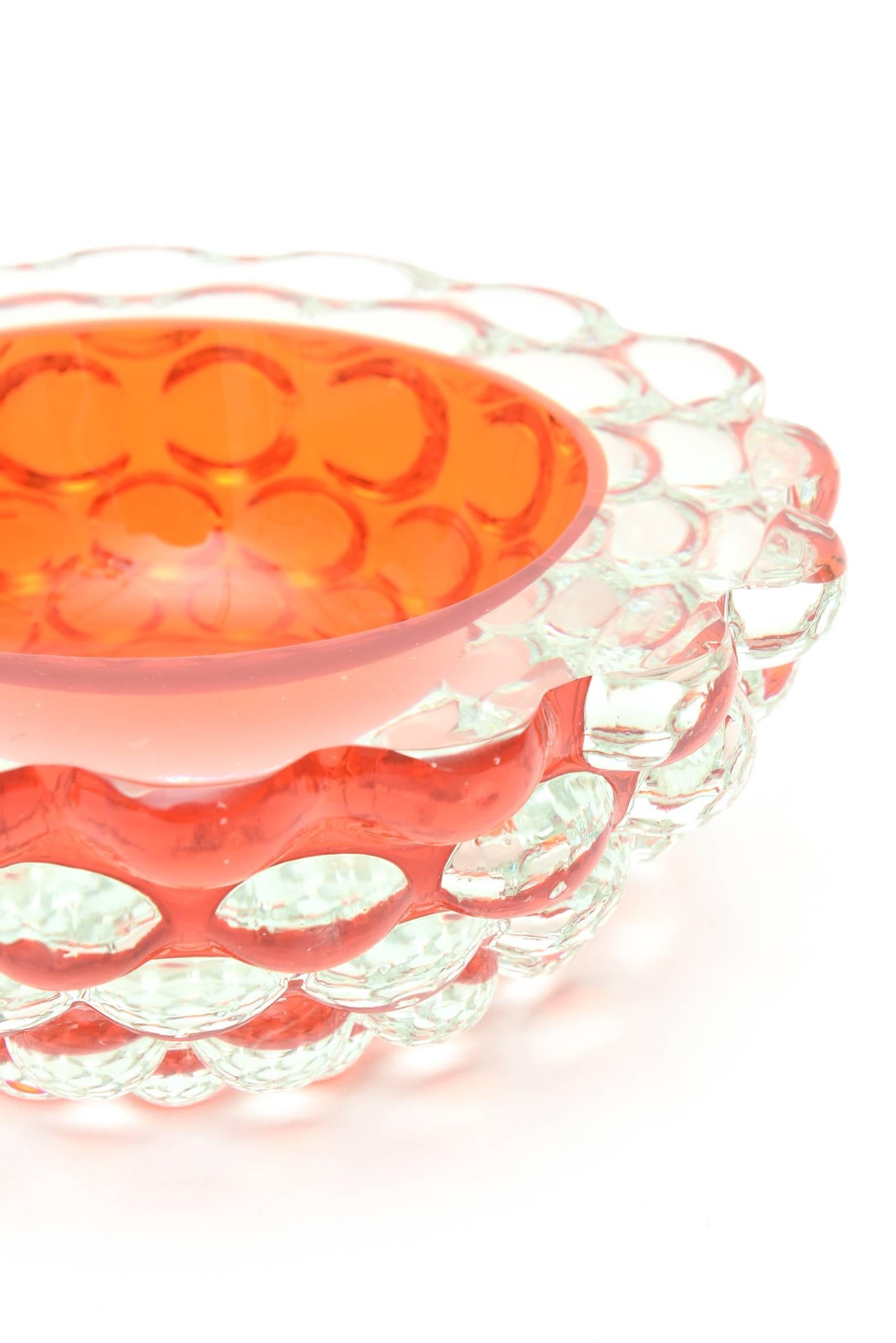 Italian Murano G.Campanella Garoppolo Sommerso Glass Bubble Bowl 1