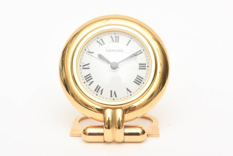 Cartier 24Karat GoldPlated Travel, Desk or Nightstand Quartz Clock
