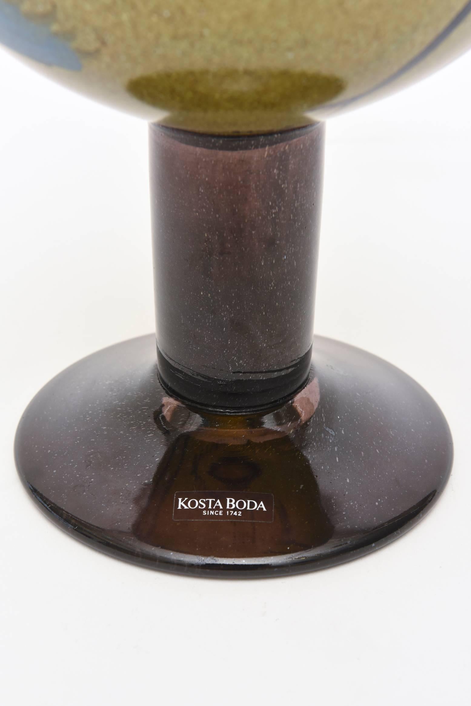 Signed Kosta Boda Hand-Painted Glass Vase/ Vessel/ Object/Sculpture /SALE 1