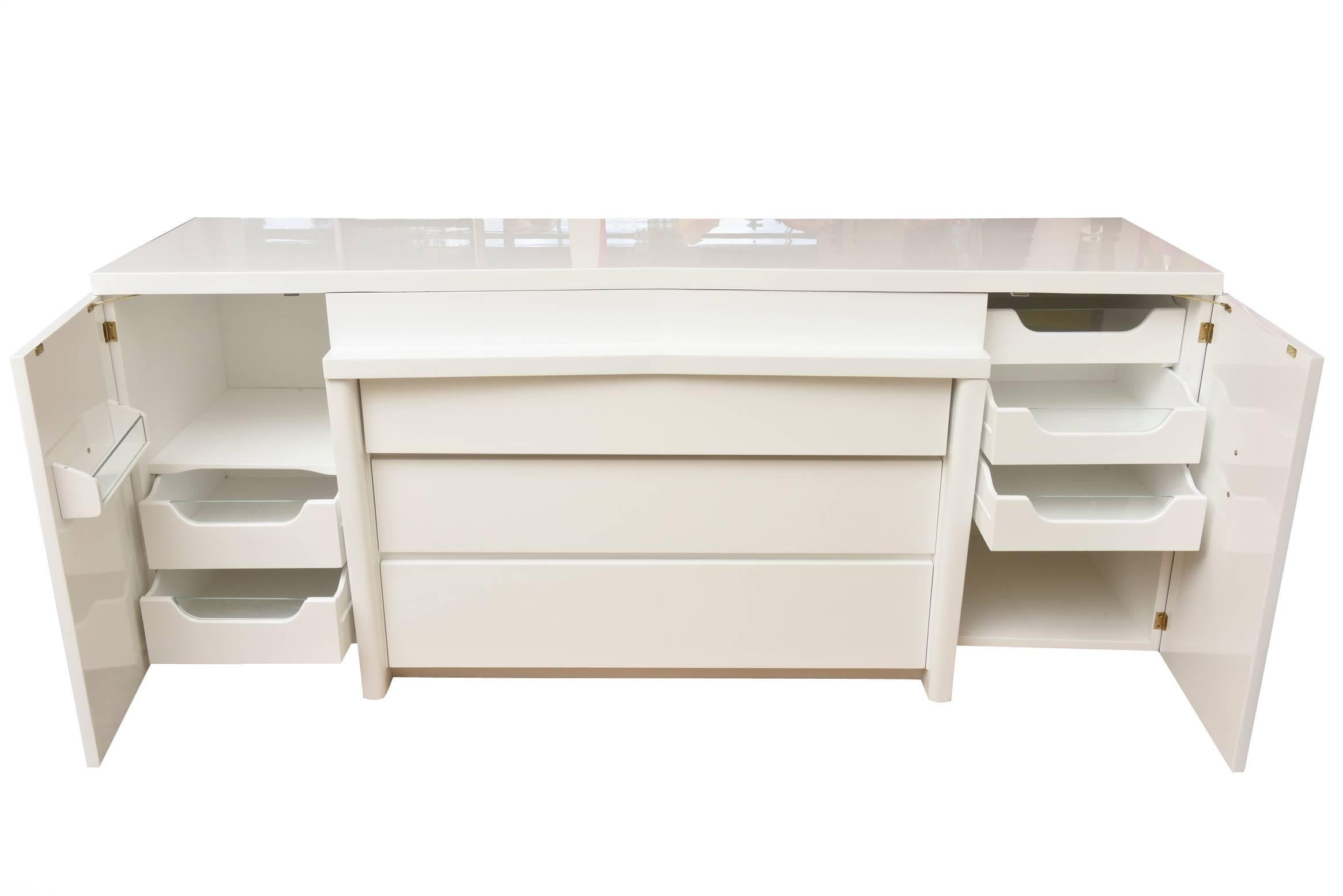 white lacquer buffet cabinet