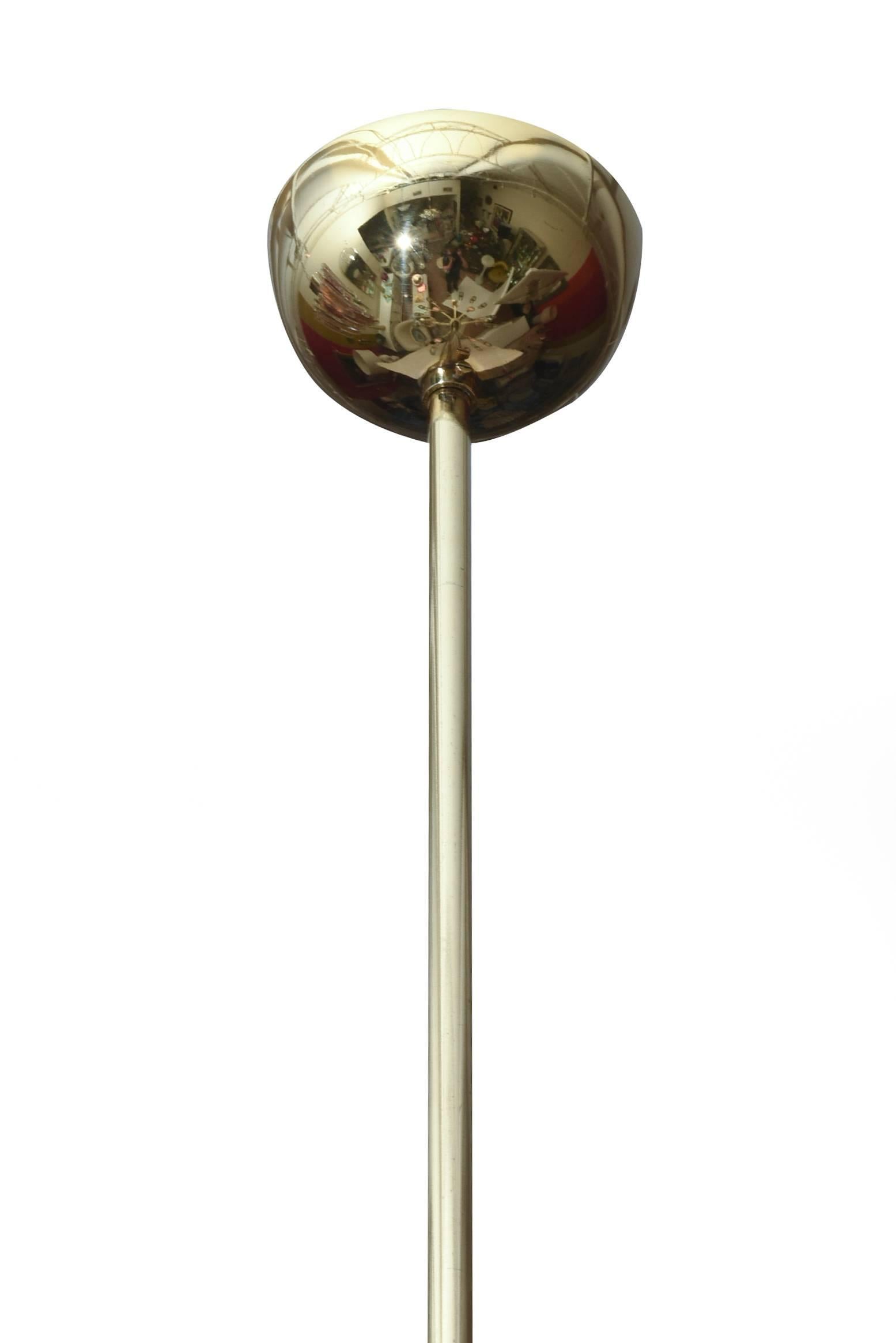 Moderne Lustre italien vintage Gaetano Sciolari à prismes en laiton et cristal en vente
