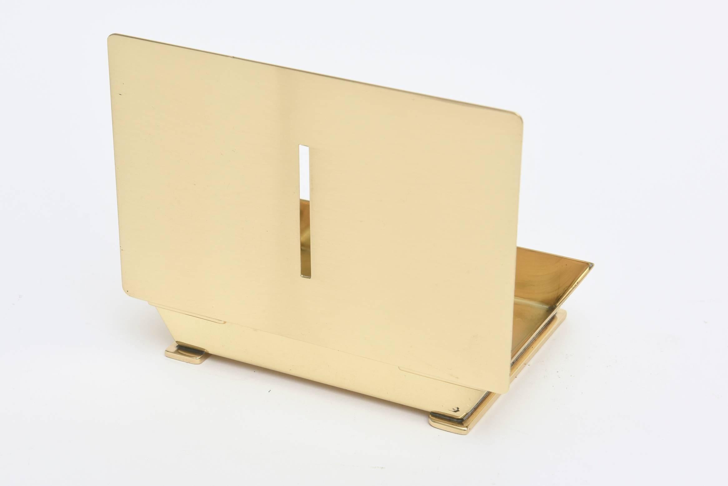 Polished Solid Brass Mid-Century Modernist Hinged Box 3