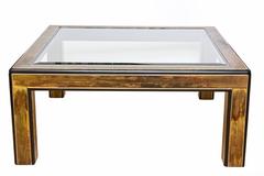 Bernhard Rohne For Mastercraft Acid Etched, Ebonized Wood & Glass Cocktail Table