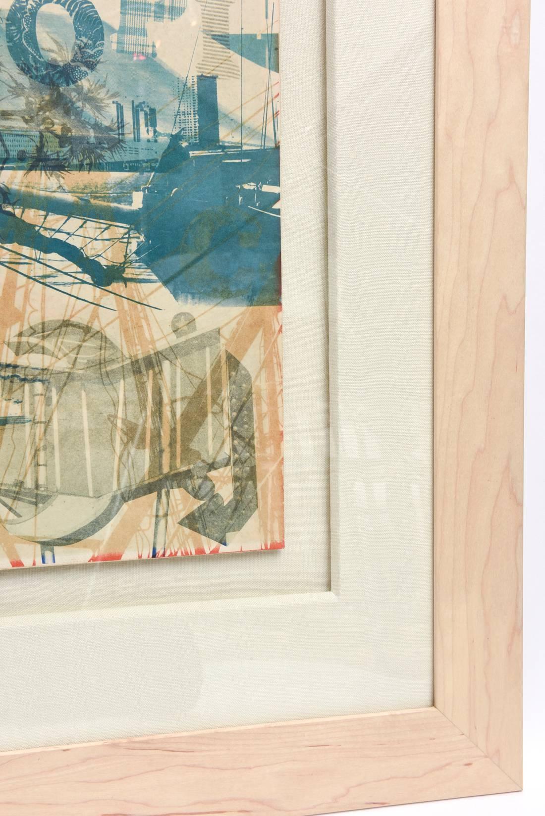 Late 20th Century Robert Rauschenberg Color Lithograph Miami Herald Custom Framed / SUMMER SALE