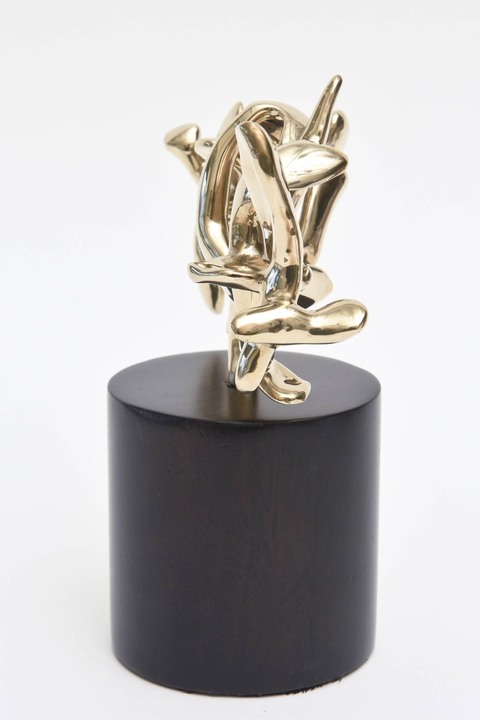 Eli Karpel Bronze Undulating Abstract Sculpture Signed 1