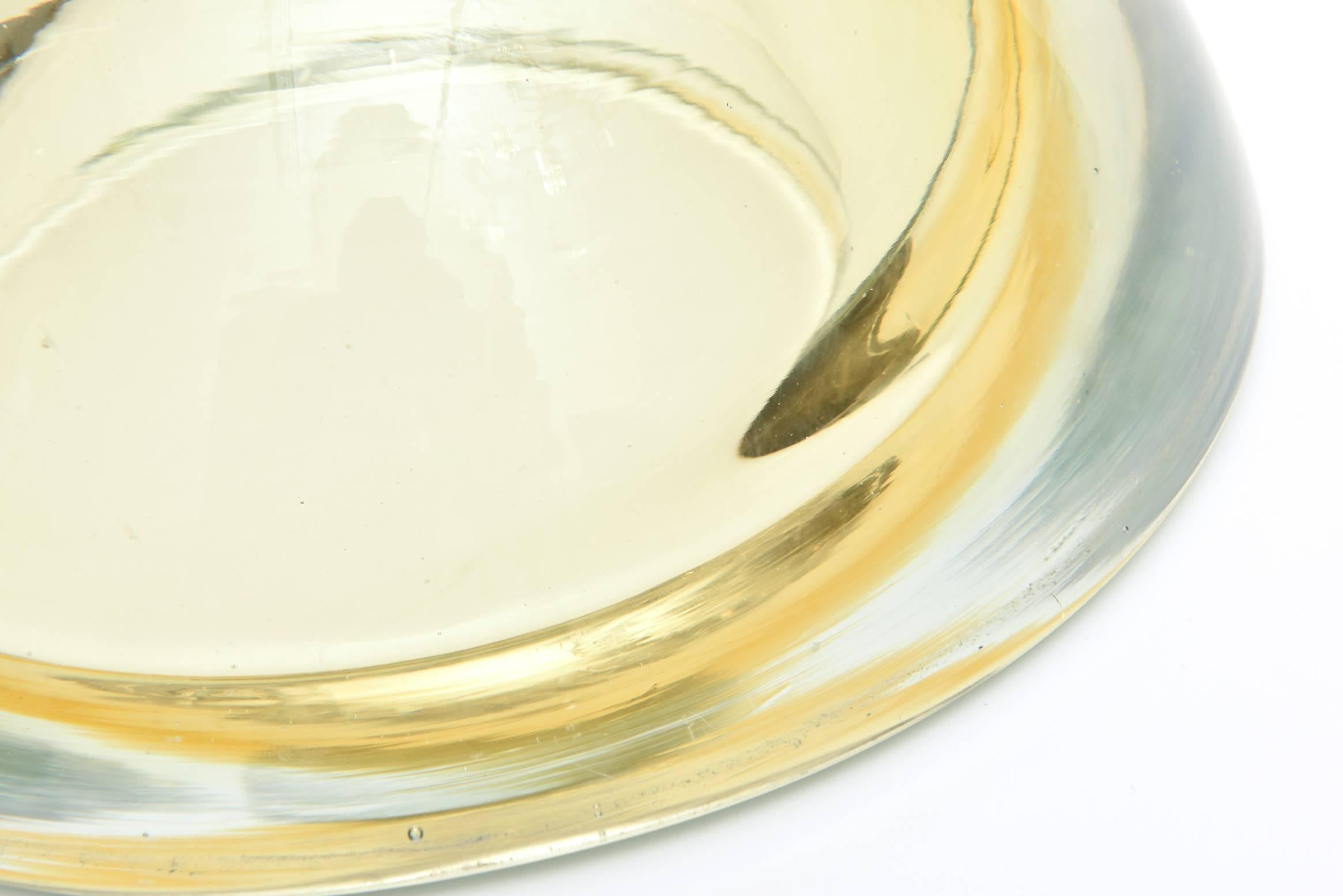 Blown Glass Italian Murano Geode Sommerso Glass Bowl 