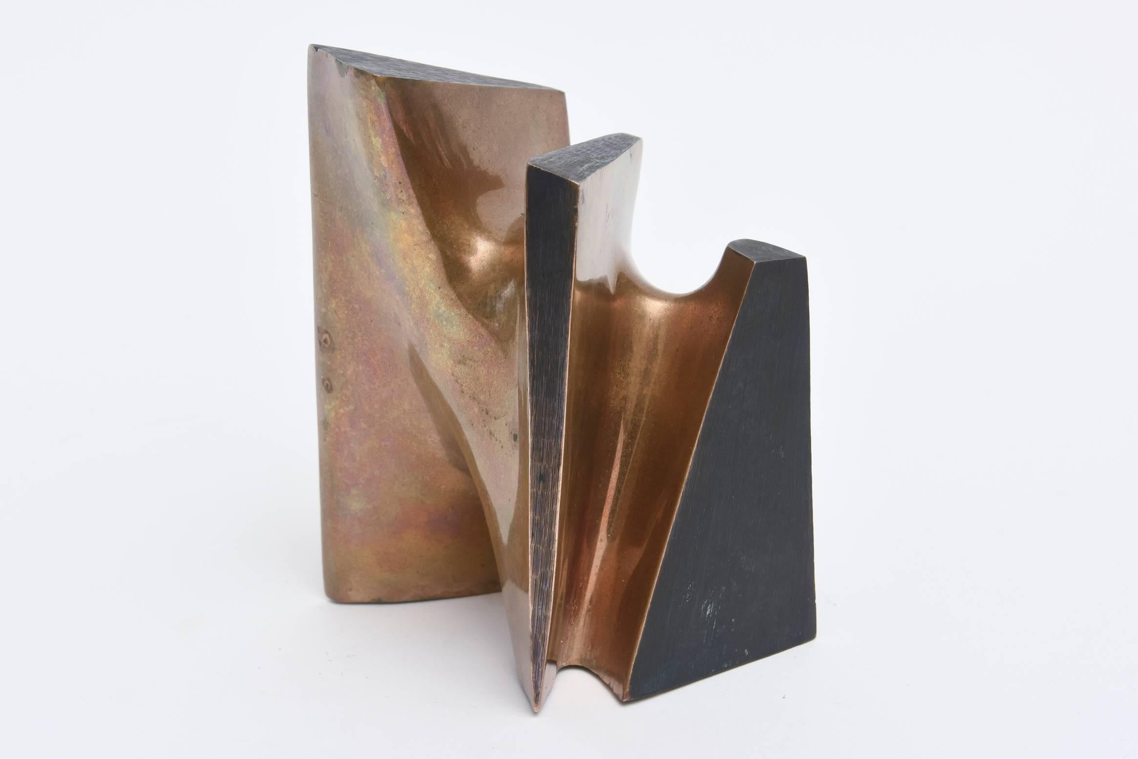 Spanish Lorenzo Frechila Del Rey Architectural Limited Edition Abstract Bronze Sculpture