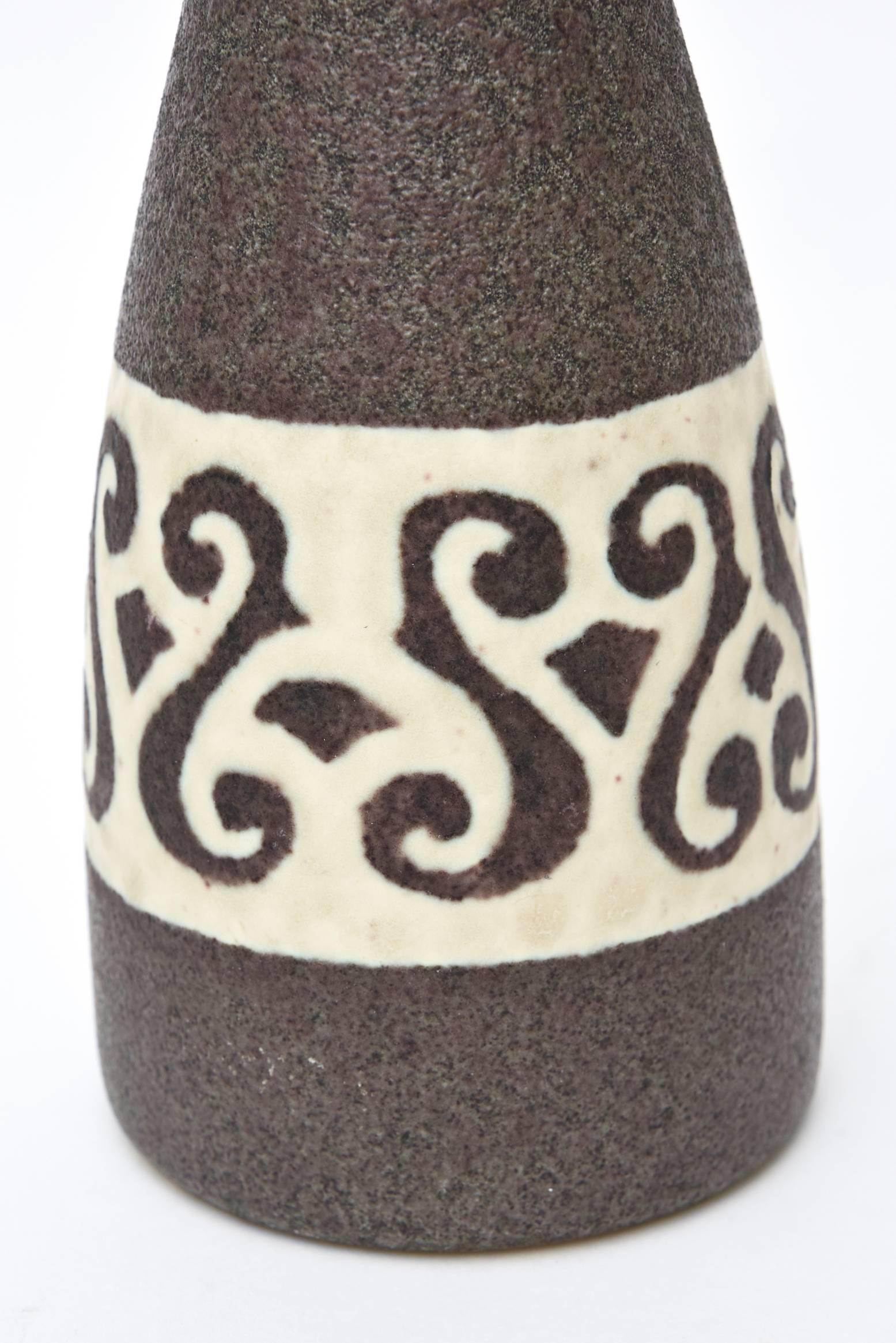 Austrian Grey and off White Glazed Ceramic Vase or Vessel Mid-Century Modern 3