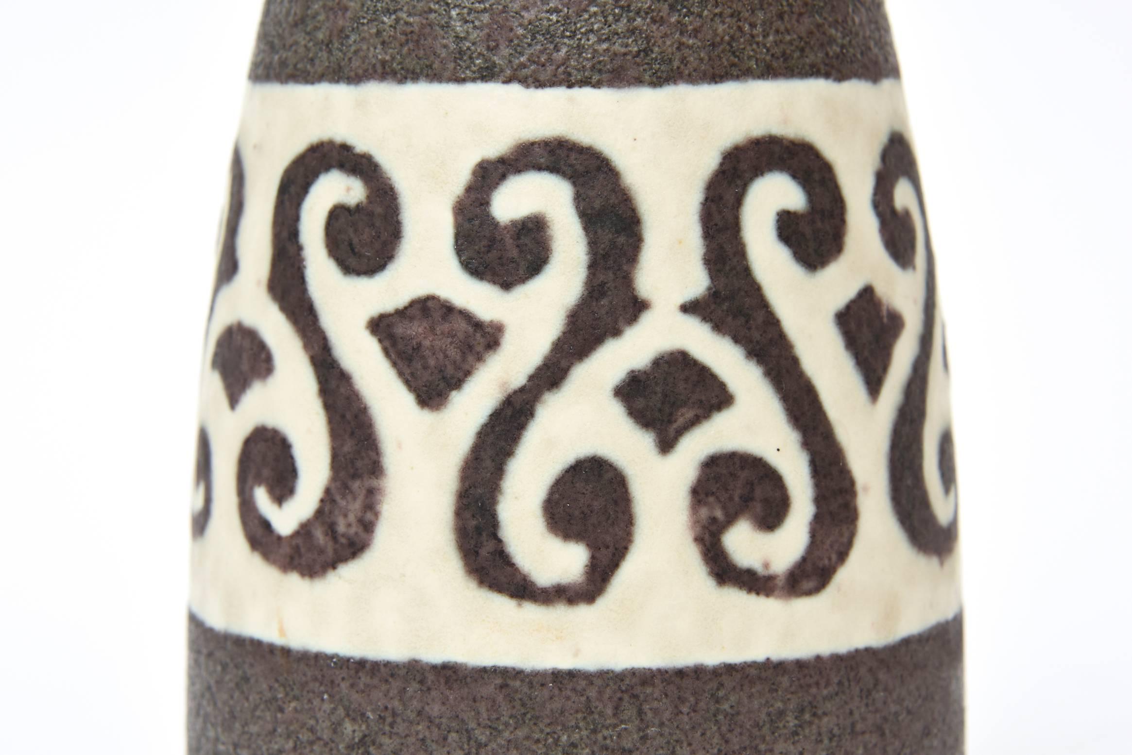 Austrian Grey and off White Glazed Ceramic Vase or Vessel Mid-Century Modern 4