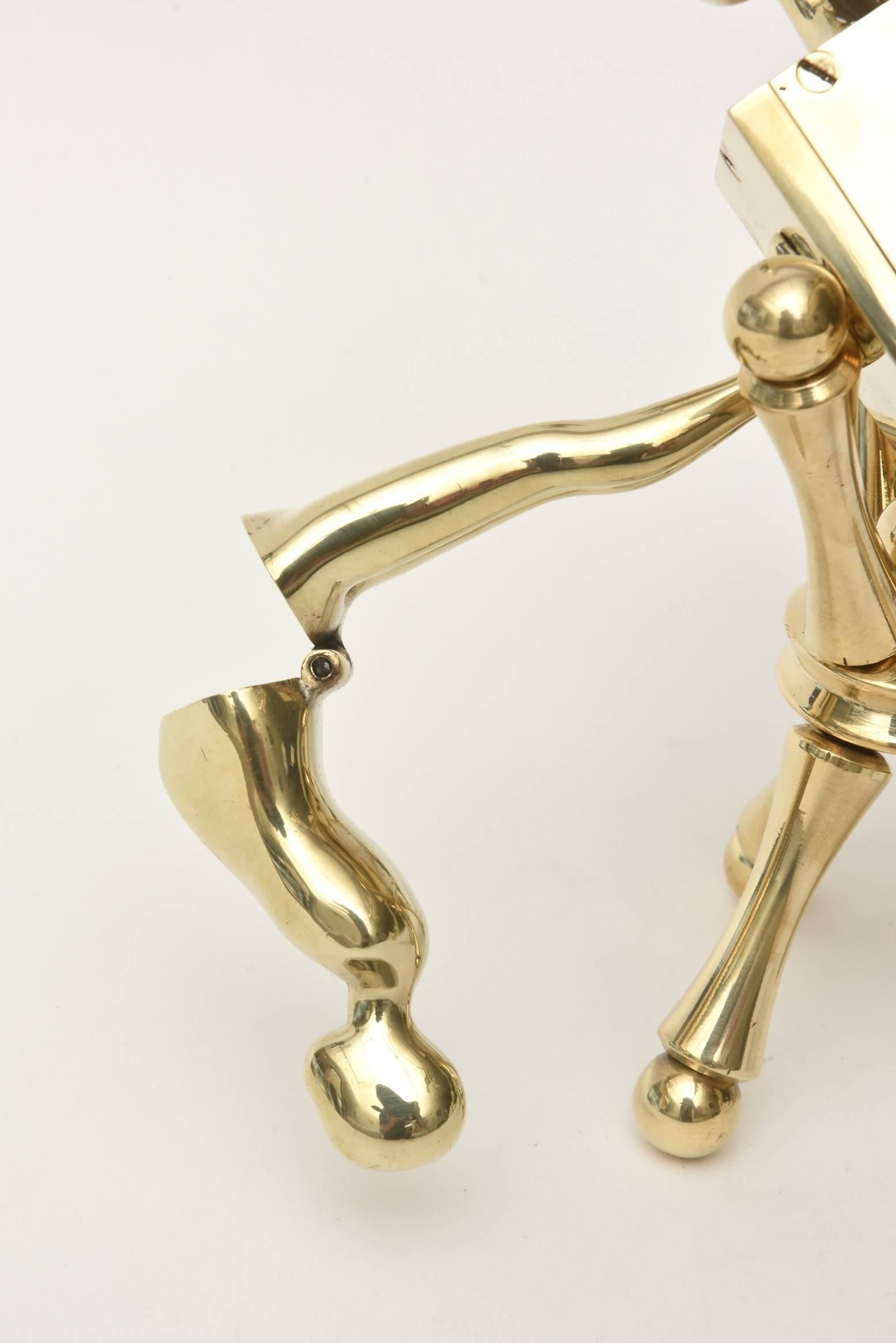 American Ernest Trova Falling Man Brass Sculpture One of a Kind Vintage