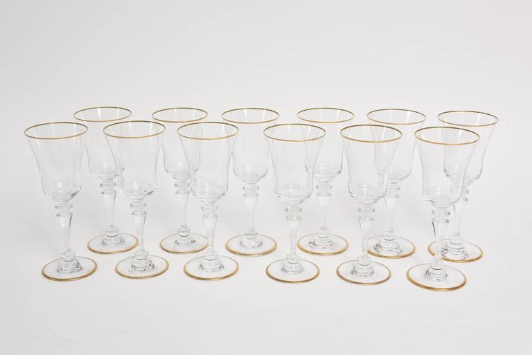 stemware with gold trim