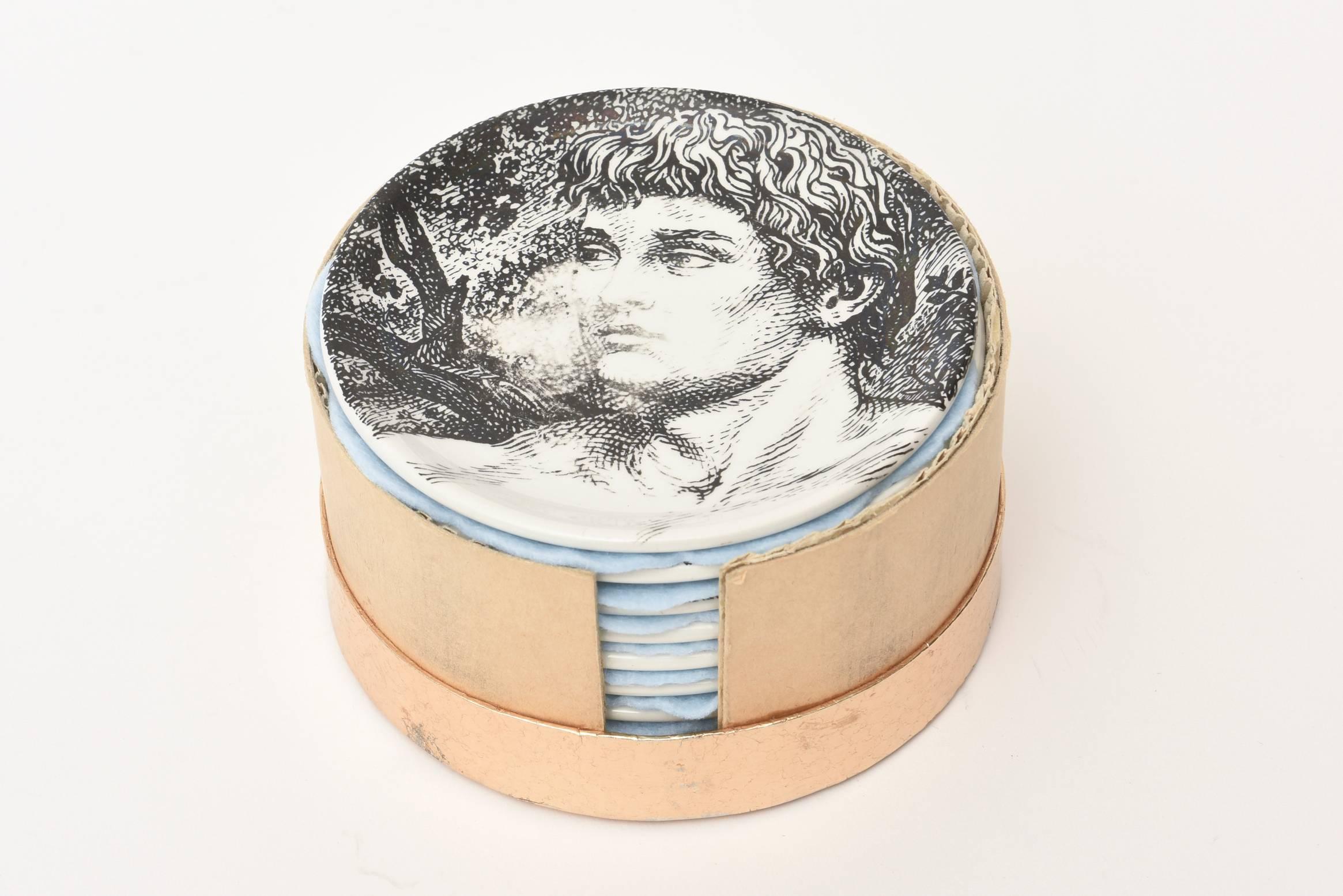 Piero Fornasetti Porcelain Coasters 