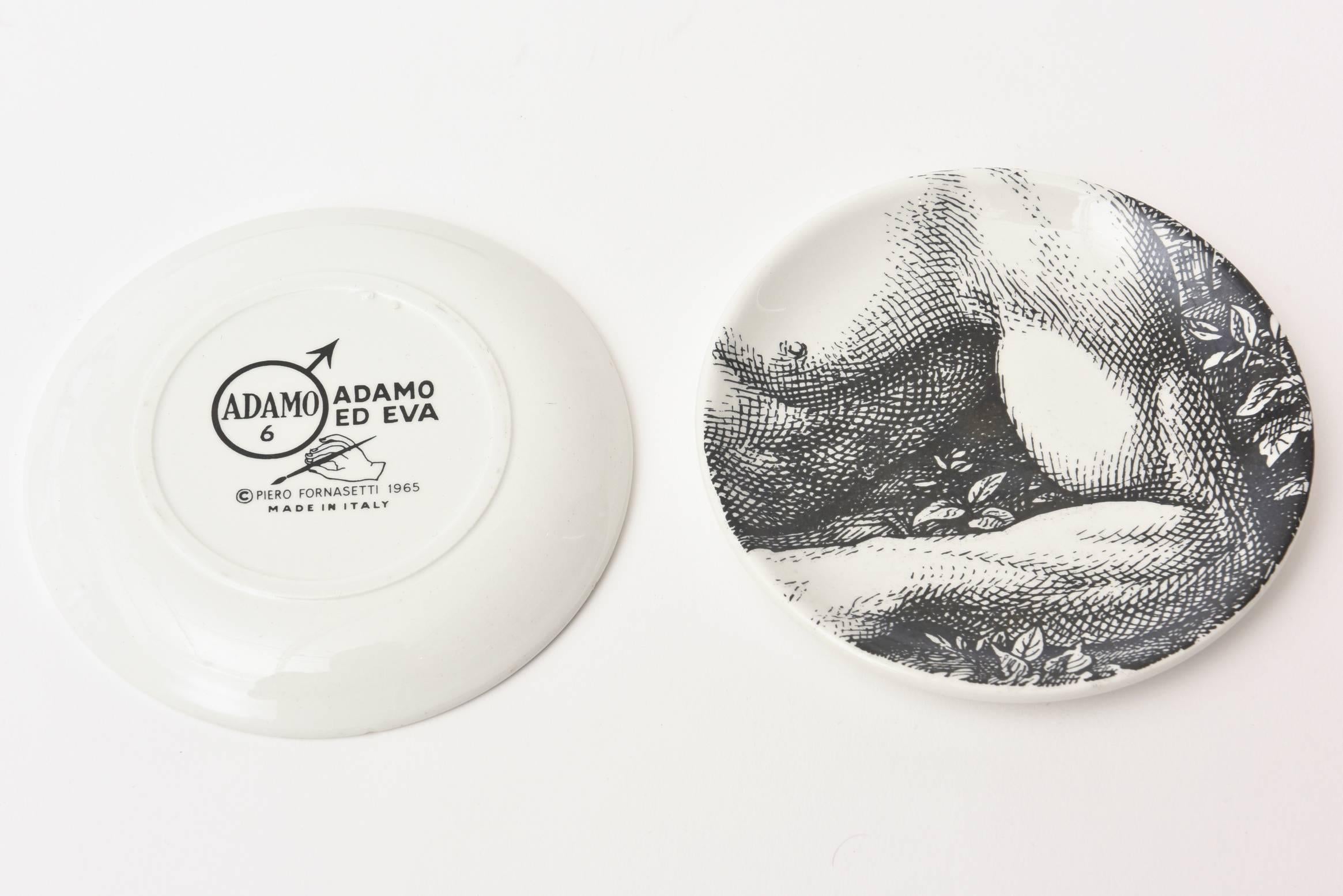 Mid-20th Century Piero Fornasetti Porcelain Coasters 