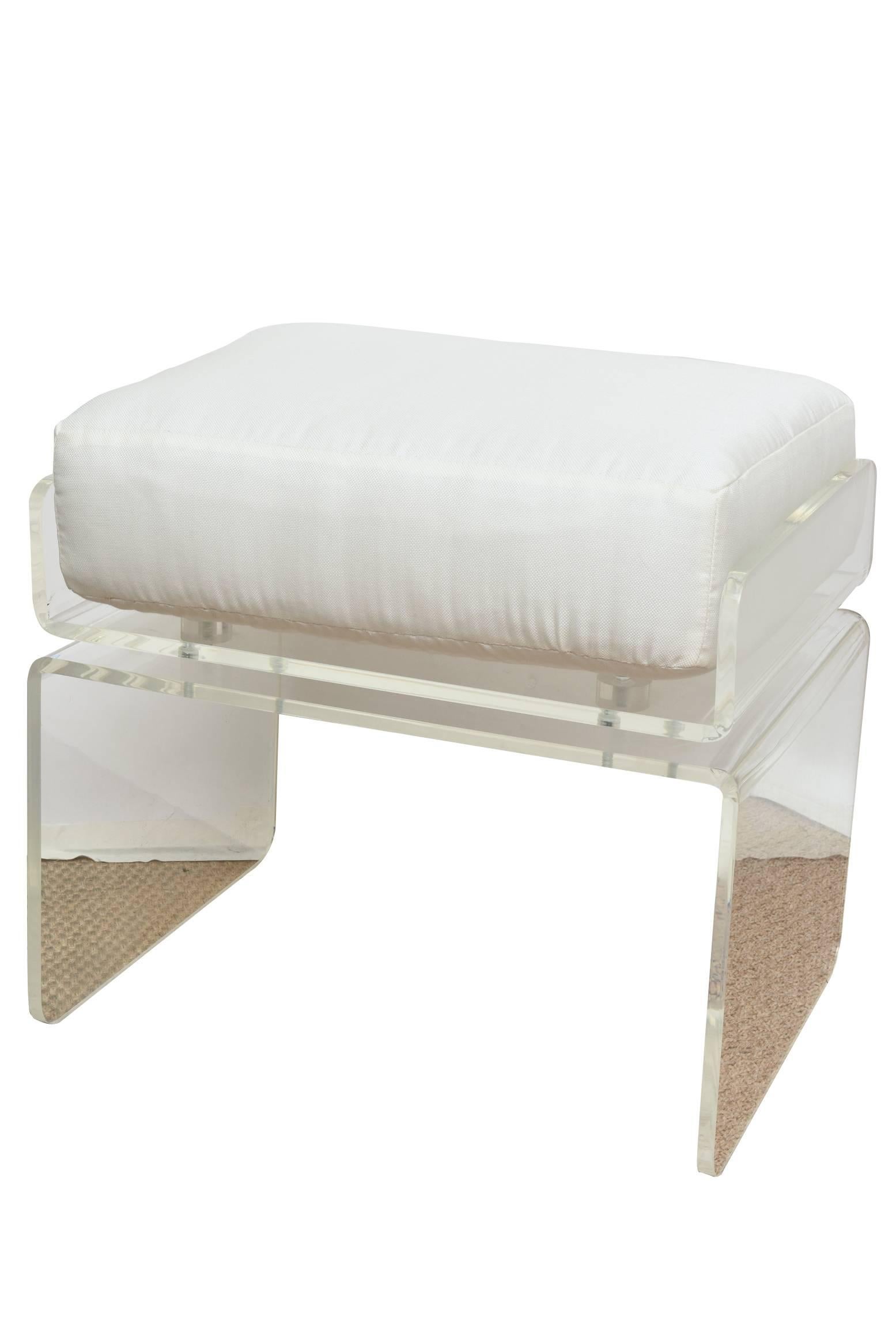 Late 20th Century Signed Italian Lucite Vintage Console with Two Pull-Out Benches /HOLIDAY SALE