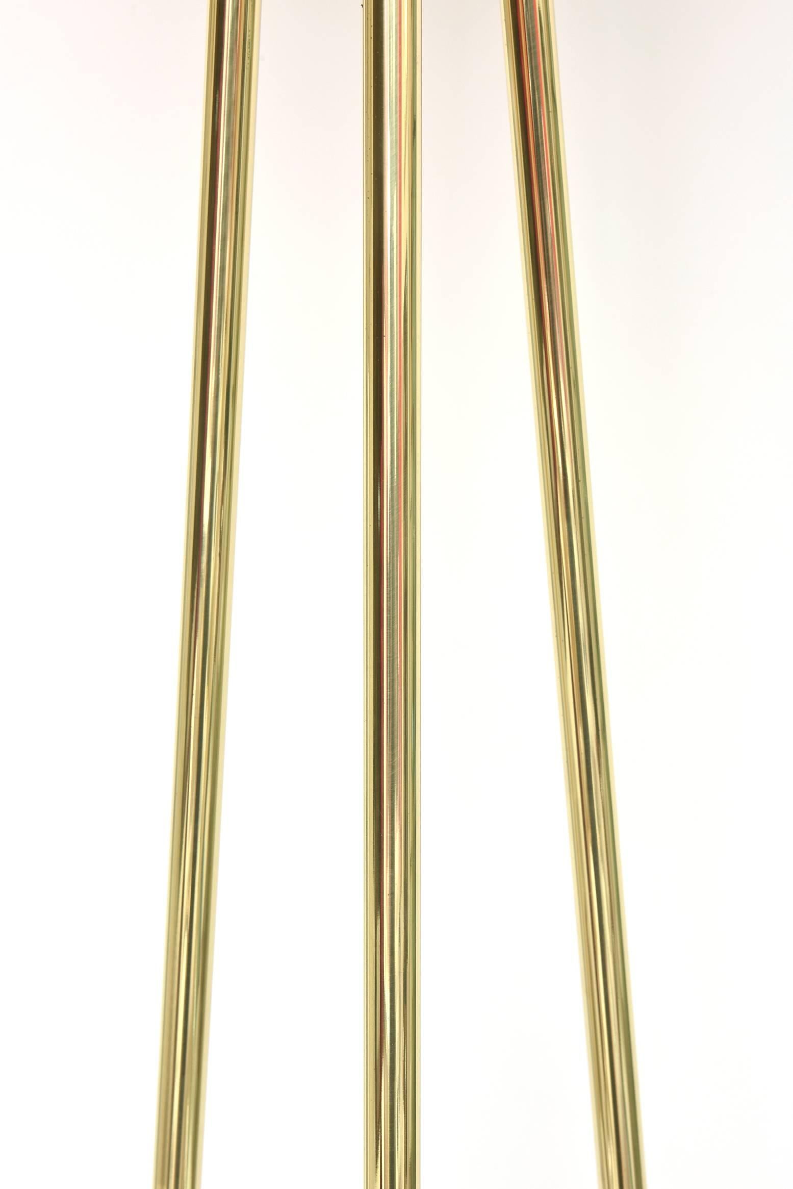 American Vintage Pair of Casella Brass Torcheres Floor Lamps