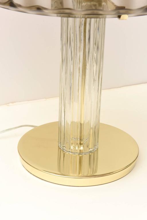 Organic Modern Vistosi Murano Brass and Glass Dome Table or Desk Lamp Vintage