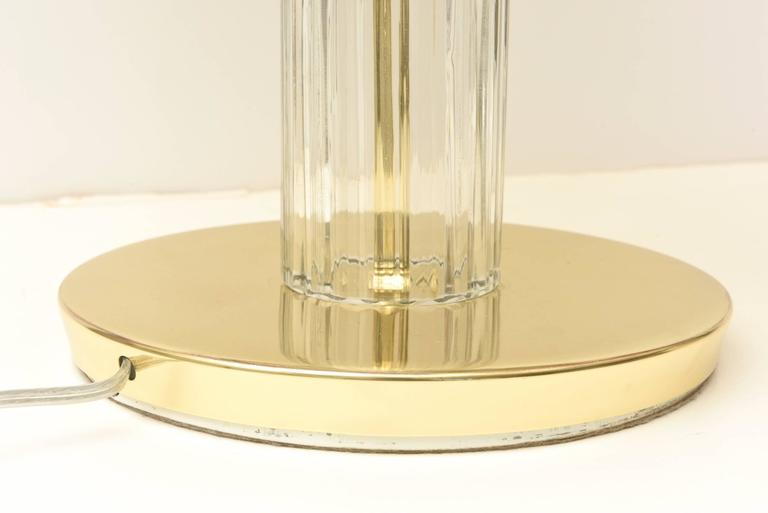 Vistosi Murano Brass and Glass Dome Table or Desk Lamp Vintage In Good Condition In North Miami, FL